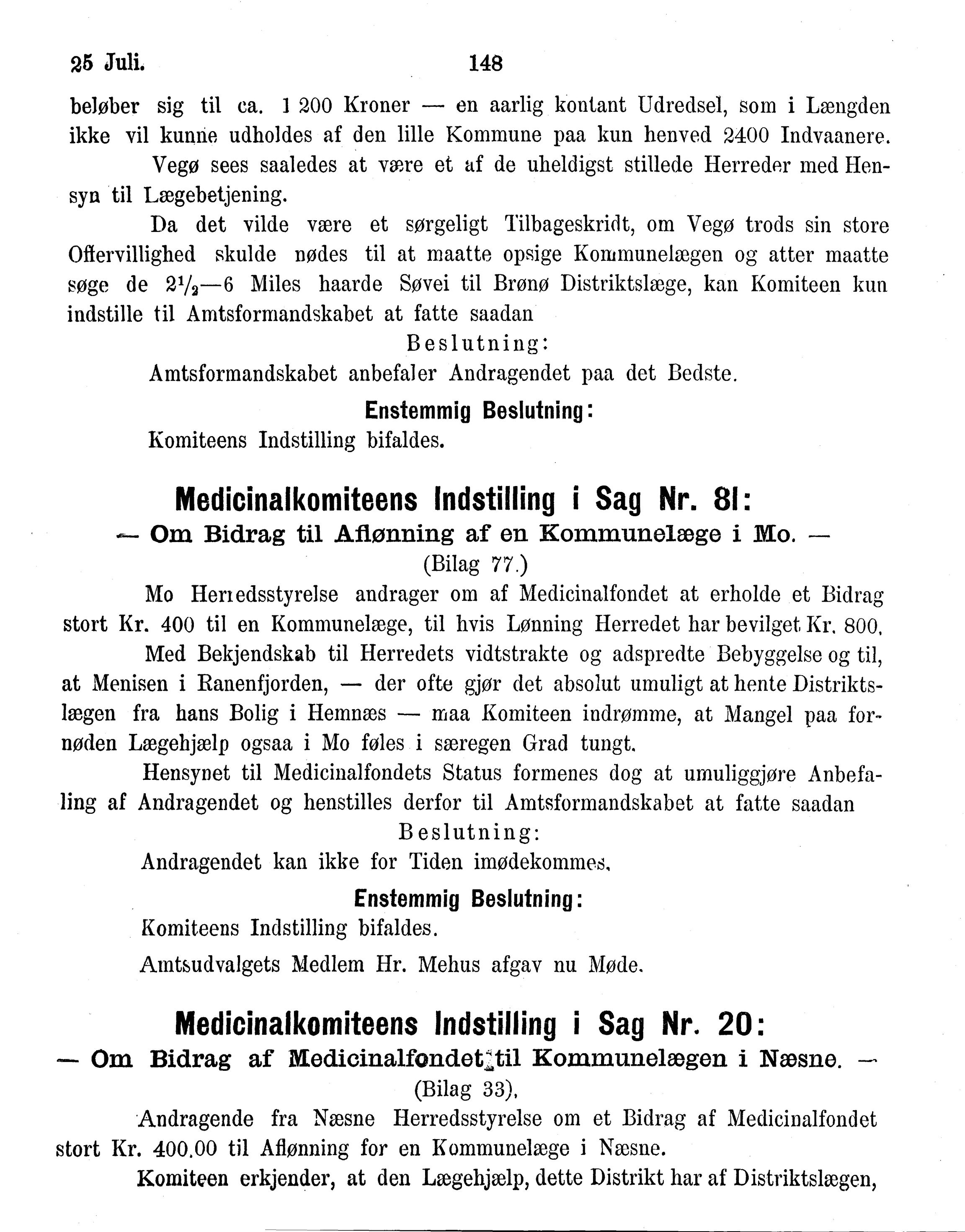 Nordland Fylkeskommune. Fylkestinget, AIN/NFK-17/176/A/Ac/L0015: Fylkestingsforhandlinger 1886-1890, 1886-1890