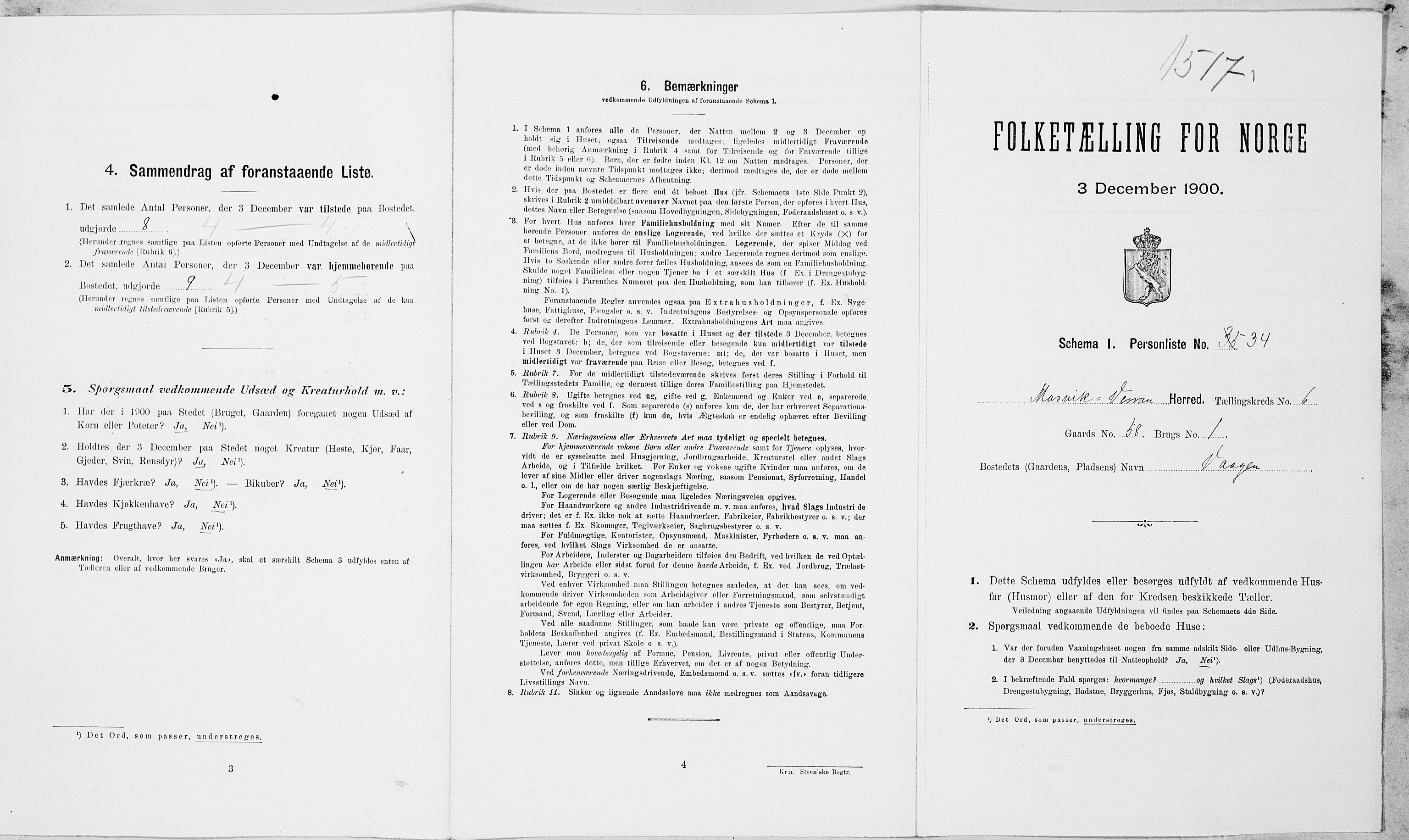 SAT, Folketelling 1900 for 1723 Mosvik og Verran herred, 1900, s. 701