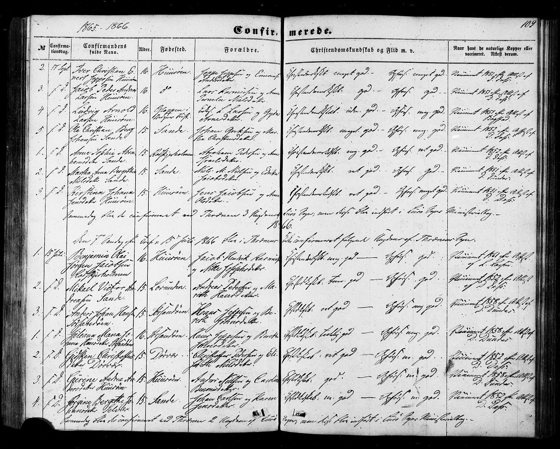 Ministerialprotokoller, klokkerbøker og fødselsregistre - Nordland, AV/SAT-A-1459/840/L0579: Ministerialbok nr. 840A01, 1863-1887, s. 109