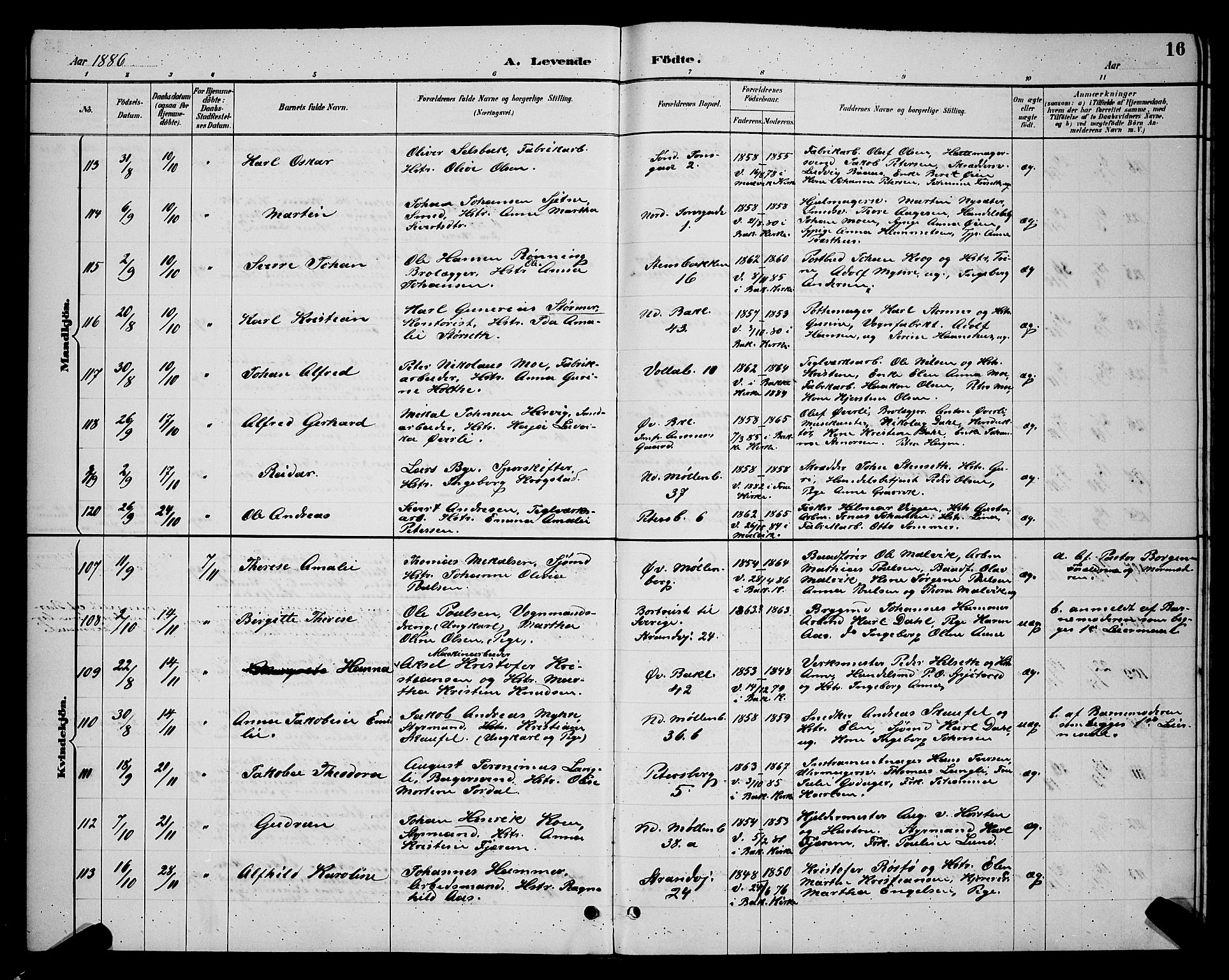 Ministerialprotokoller, klokkerbøker og fødselsregistre - Sør-Trøndelag, AV/SAT-A-1456/604/L0222: Klokkerbok nr. 604C05, 1886-1895, s. 16