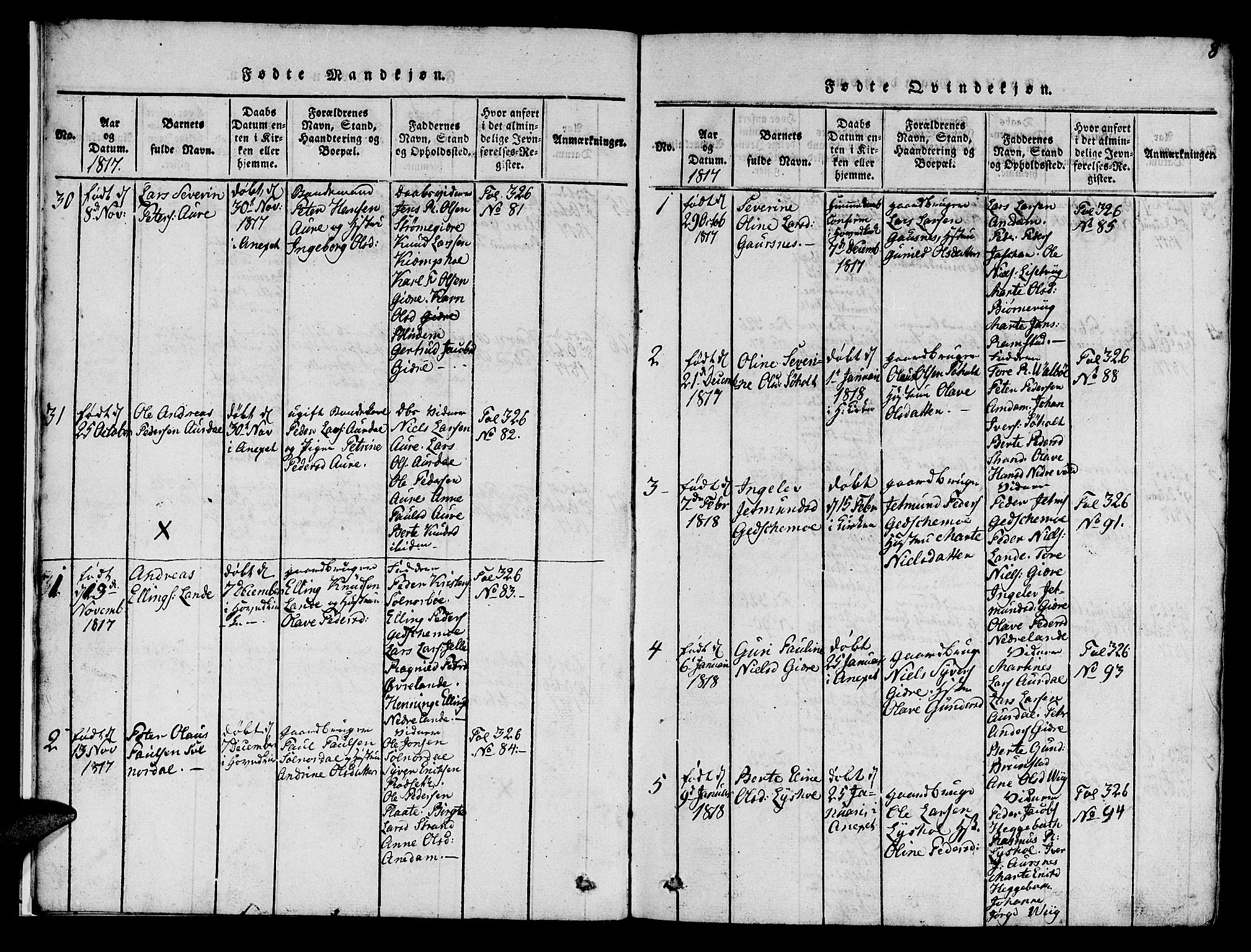 Ministerialprotokoller, klokkerbøker og fødselsregistre - Møre og Romsdal, SAT/A-1454/522/L0322: Klokkerbok nr. 522C01, 1816-1830, s. 8