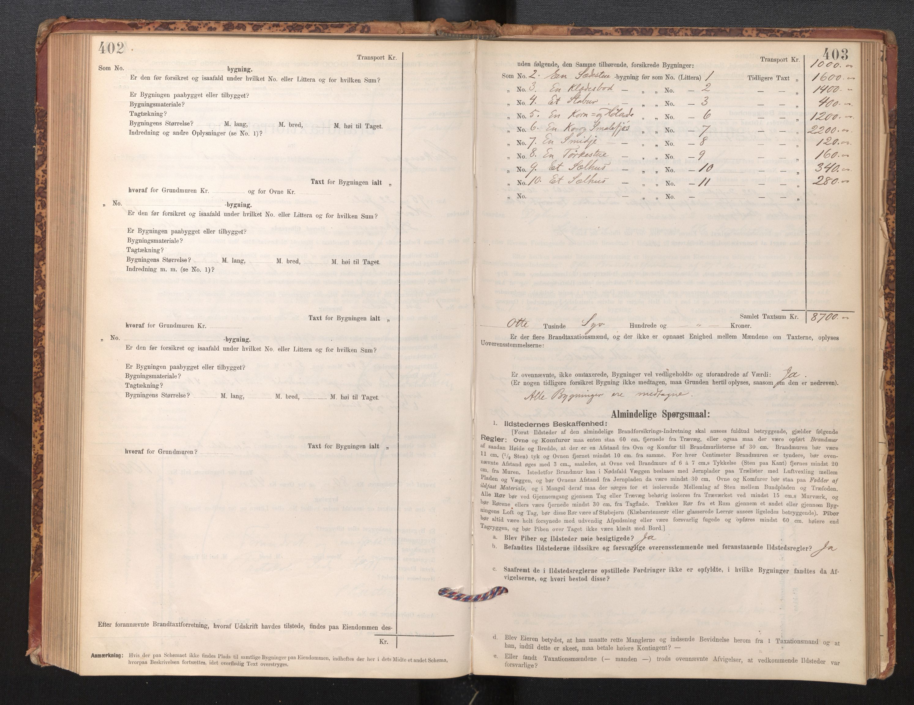 Lensmannen i Leikanger, SAB/A-29201/0012/L0004: Branntakstprotokoll, skjematakst, 1894-1903, s. 402-403