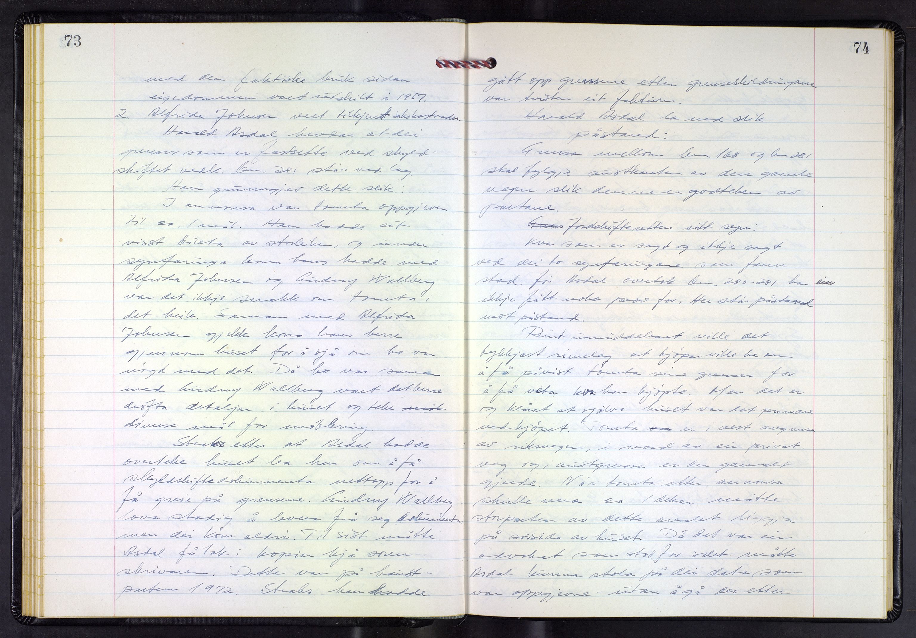 Hordaland jordskiftedøme - III Midhordland jordskiftedistrikt, AV/SAB-A-7001/A/Aa/L0044: Forhandlingsprotokoll, 1973-1978, s. 73-74