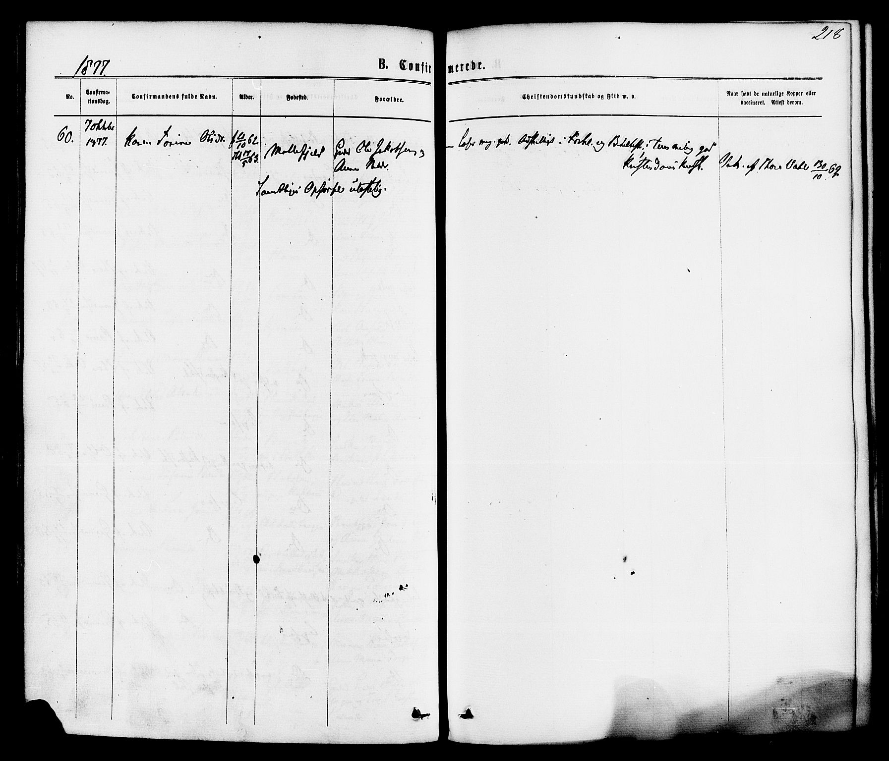 Bamble kirkebøker, AV/SAKO-A-253/F/Fa/L0006: Ministerialbok nr. I 6, 1869-1877, s. 218