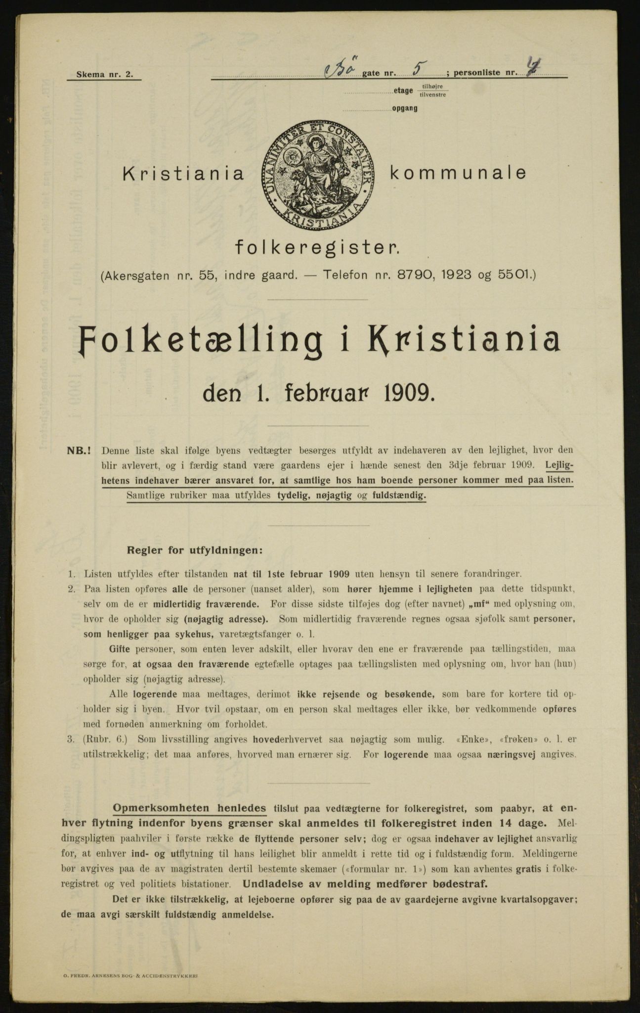 OBA, Kommunal folketelling 1.2.1909 for Kristiania kjøpstad, 1909, s. 10014