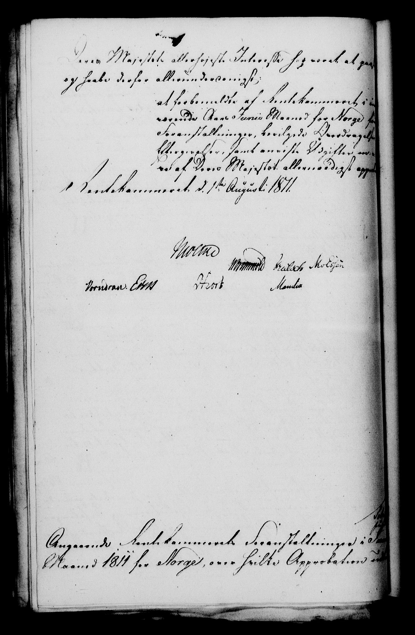 Rentekammeret, Kammerkanselliet, RA/EA-3111/G/Gf/Gfa/L0093: Norsk relasjons- og resolusjonsprotokoll (merket RK 52.93), 1811, s. 456