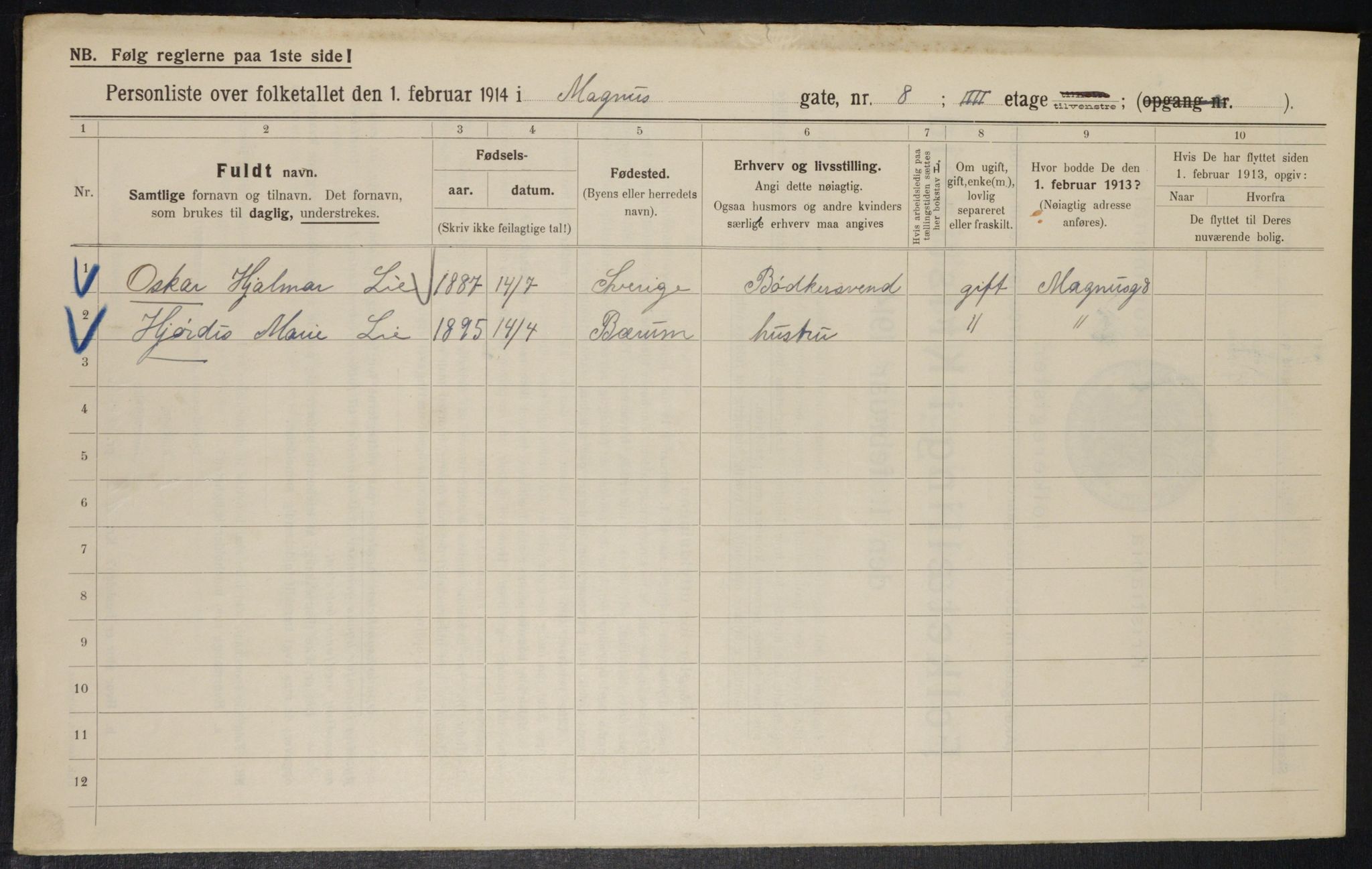 OBA, Kommunal folketelling 1.2.1914 for Kristiania, 1914, s. 59532