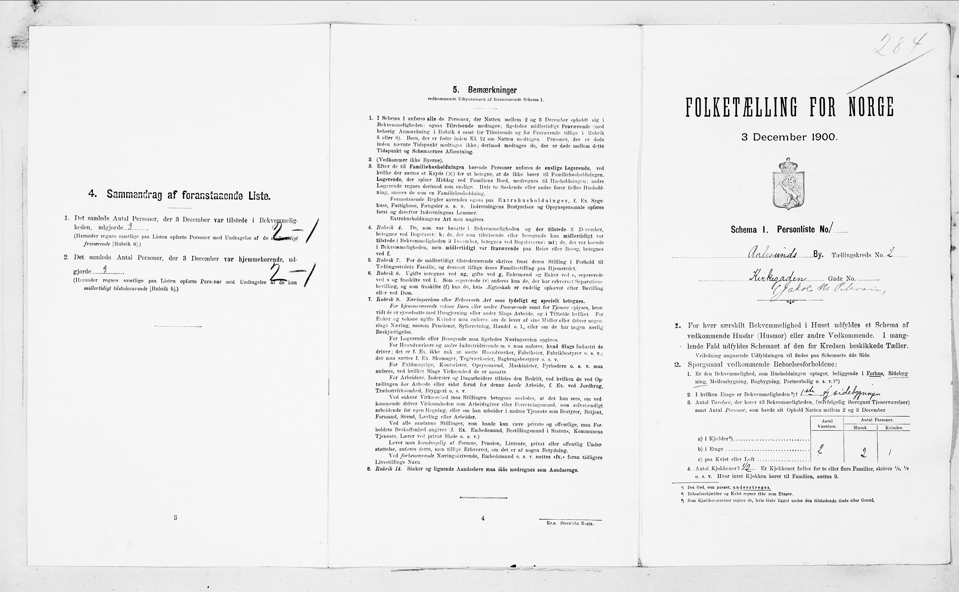 SAT, Folketelling 1900 for 1501 Ålesund kjøpstad, 1900, s. 484