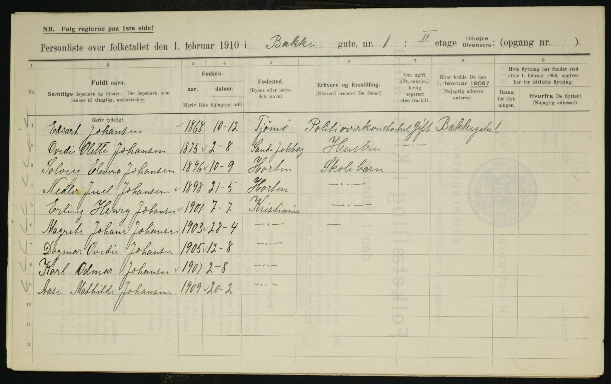 OBA, Kommunal folketelling 1.2.1910 for Kristiania, 1910, s. 10570