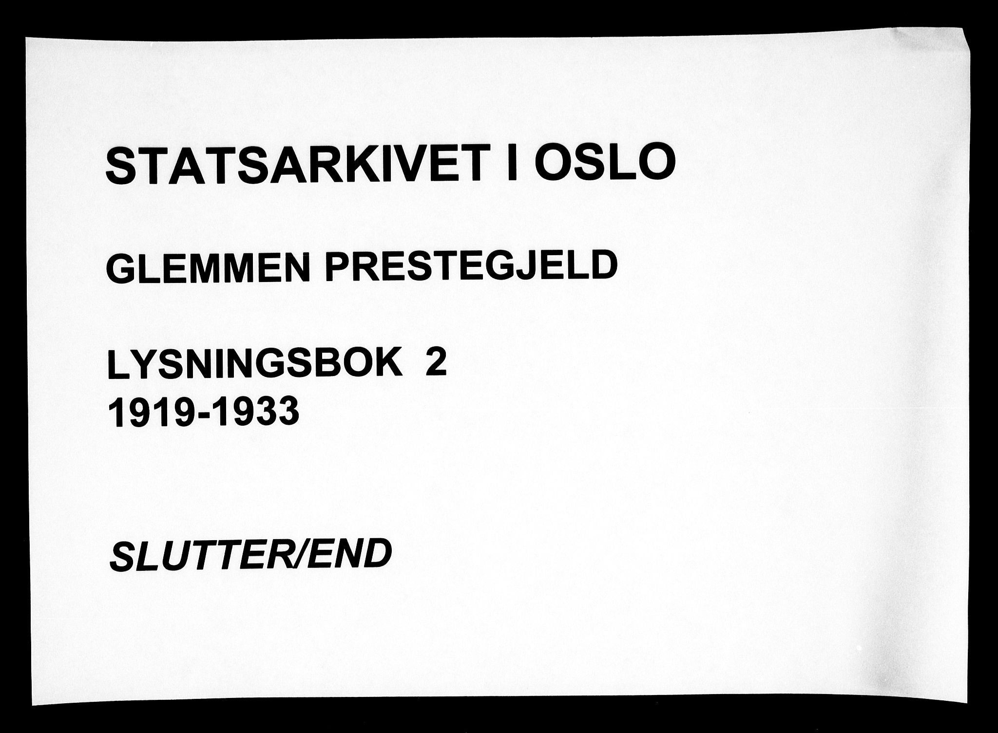 Glemmen prestekontor Kirkebøker, AV/SAO-A-10908/H/Ha/L0002: Lysningsprotokoll nr. 2, 1919-1933