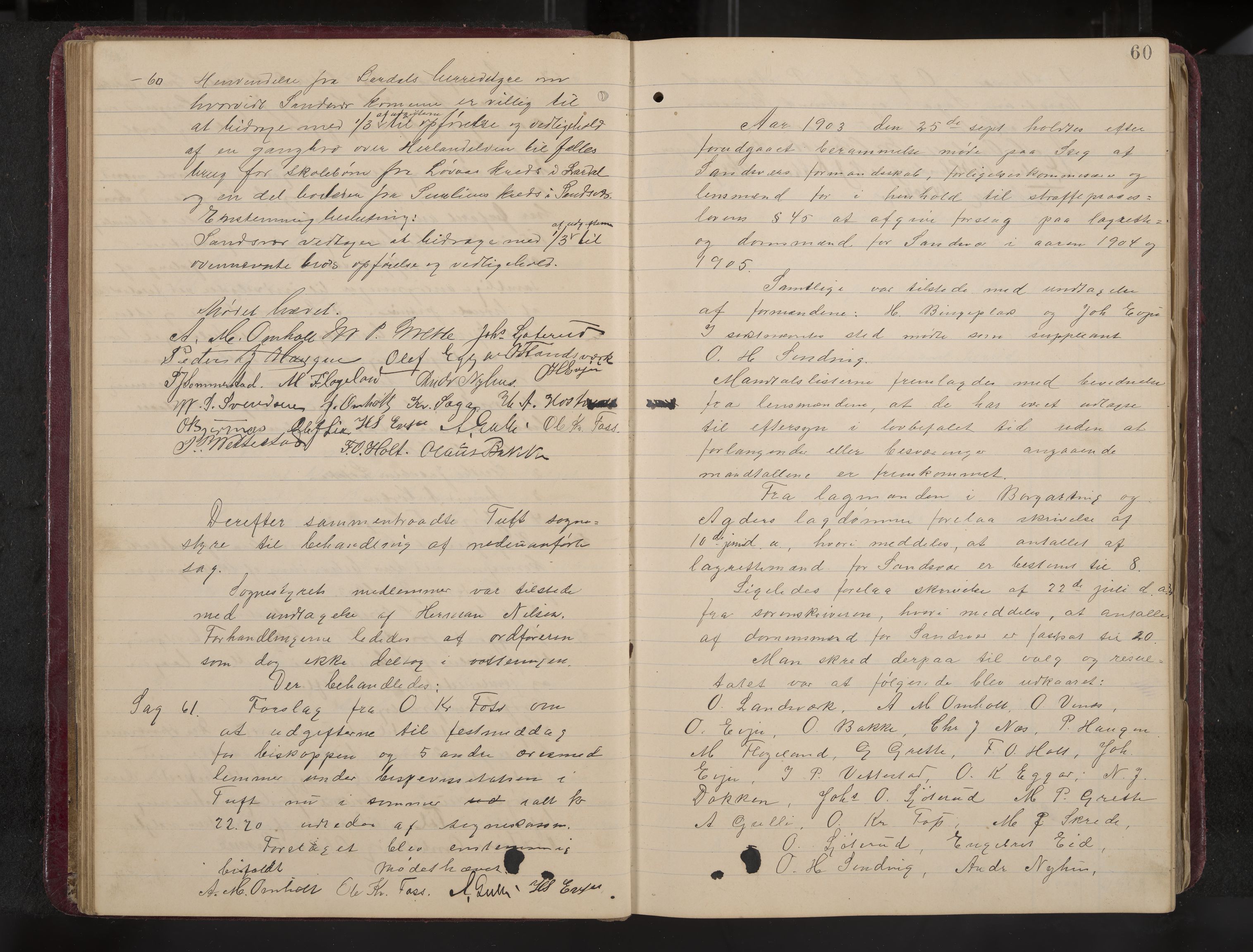 Ytre Sandsvær formannskap og sentraladministrasjon, IKAK/0629021/A/Aa/L0001: Møtebok med register, 1902-1919, s. 60
