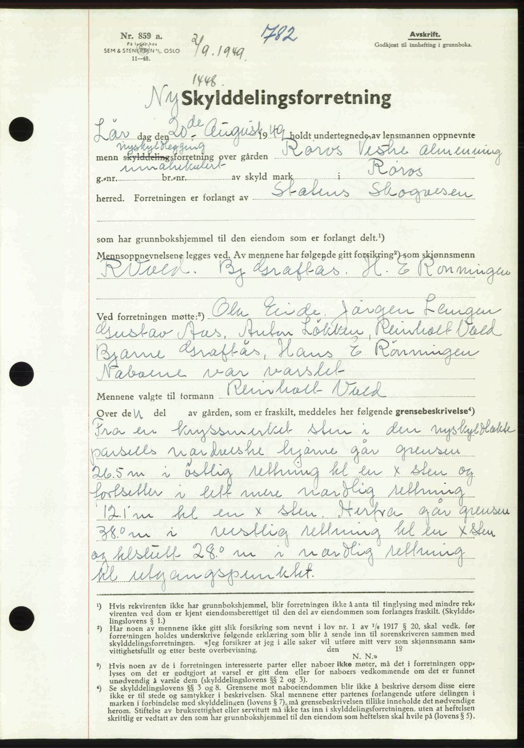 Gauldal sorenskriveri, SAT/A-0014/1/2/2C: Pantebok nr. A8, 1949-1949, Dagboknr: 1448/1949