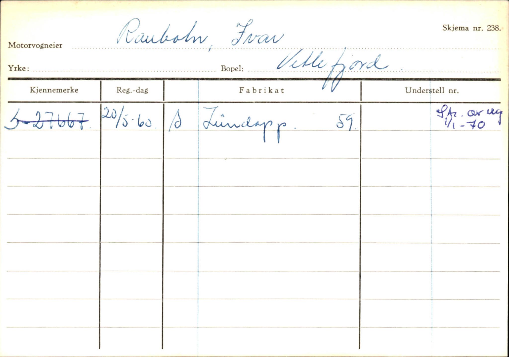 Statens vegvesen, Sogn og Fjordane vegkontor, AV/SAB-A-5301/4/F/L0132: Eigarregister Askvoll A-Å. Balestrand A-Å, 1945-1975, s. 2210