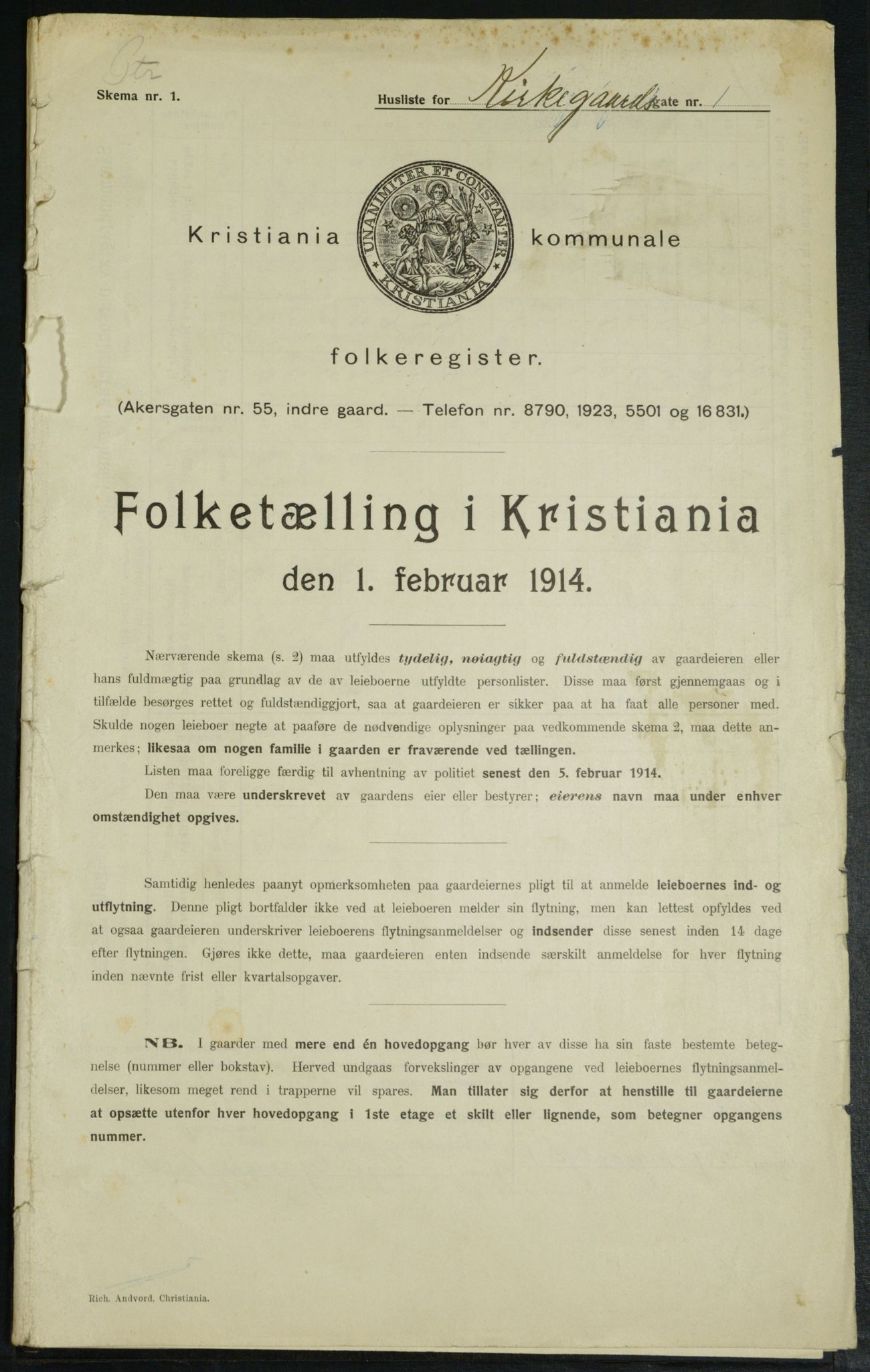 OBA, Kommunal folketelling 1.2.1914 for Kristiania, 1914, s. 49976