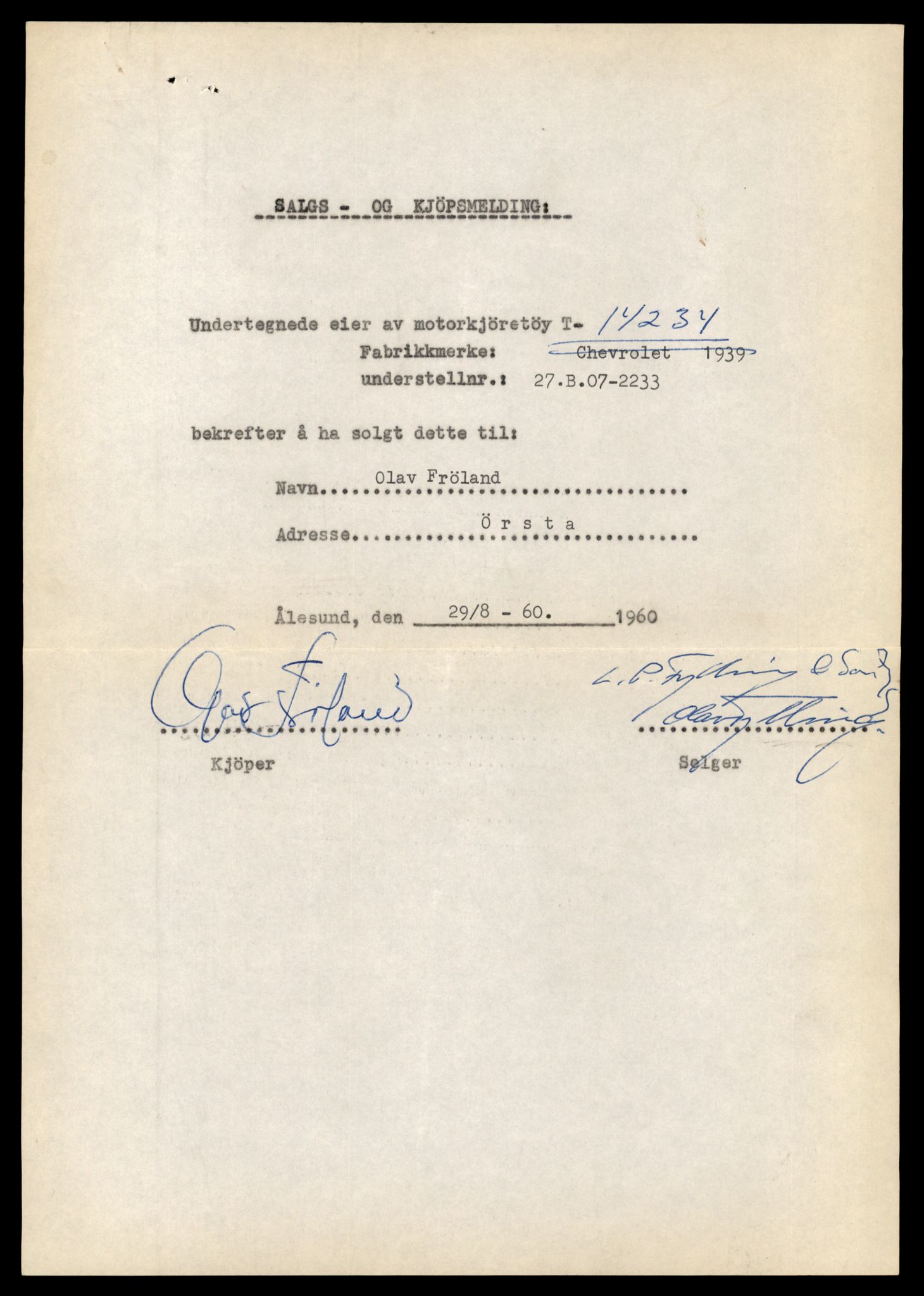 Møre og Romsdal vegkontor - Ålesund trafikkstasjon, AV/SAT-A-4099/F/Fe/L0044: Registreringskort for kjøretøy T 14205 - T 14319, 1927-1998, s. 872