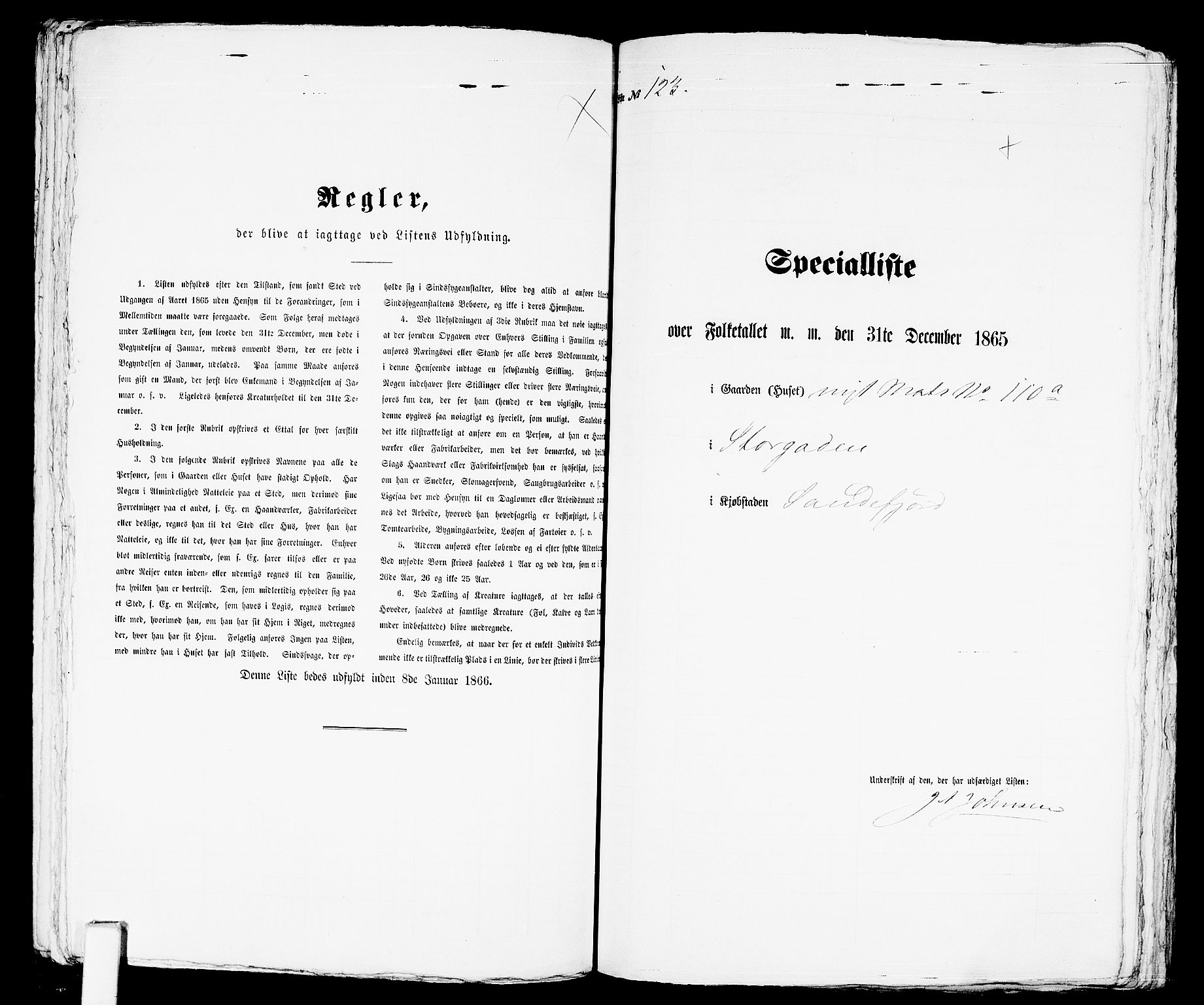 RA, Folketelling 1865 for 0706B Sandeherred prestegjeld, Sandefjord kjøpstad, 1865, s. 253