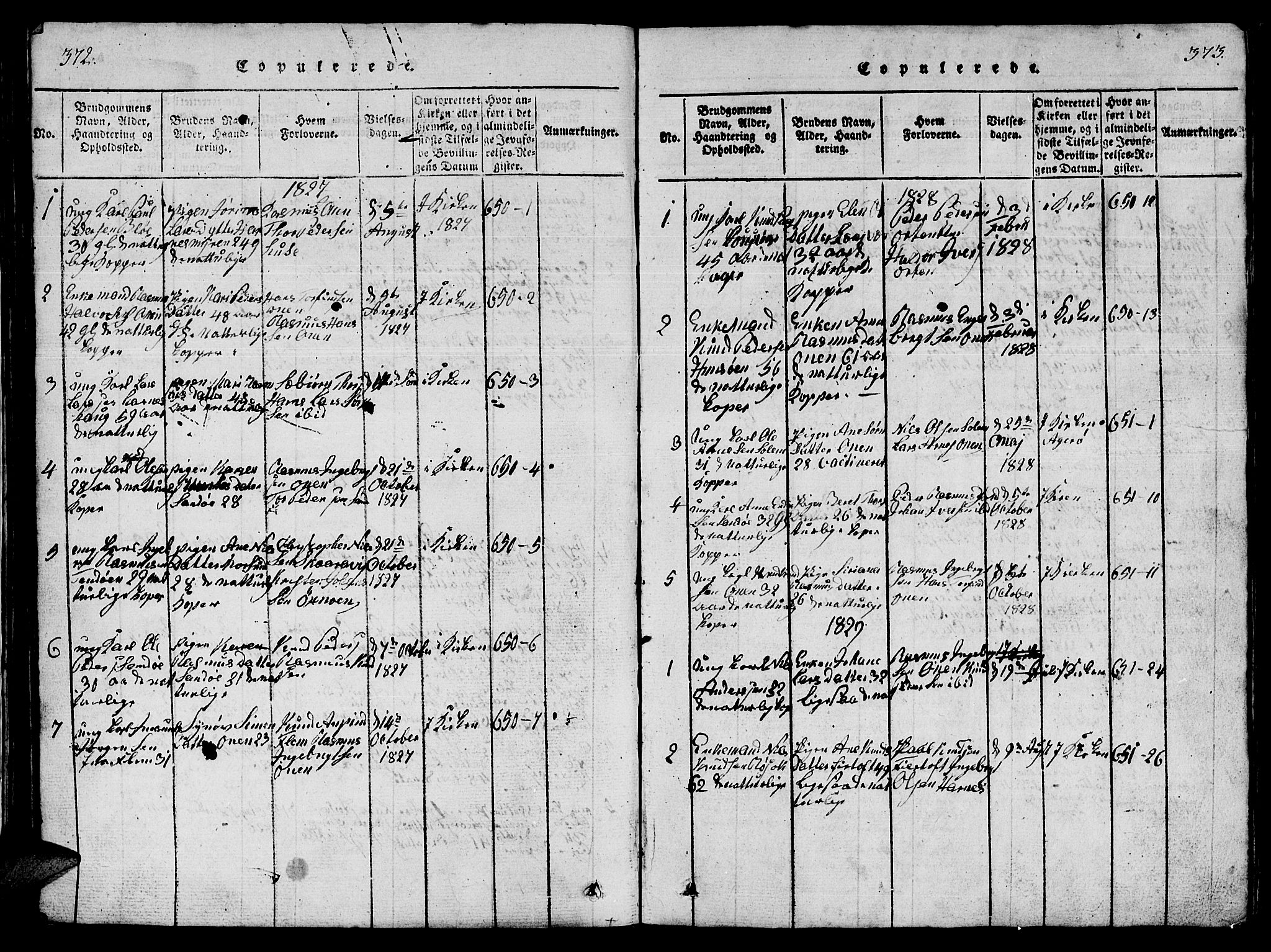 Ministerialprotokoller, klokkerbøker og fødselsregistre - Møre og Romsdal, SAT/A-1454/561/L0731: Klokkerbok nr. 561C01, 1817-1867, s. 372-373