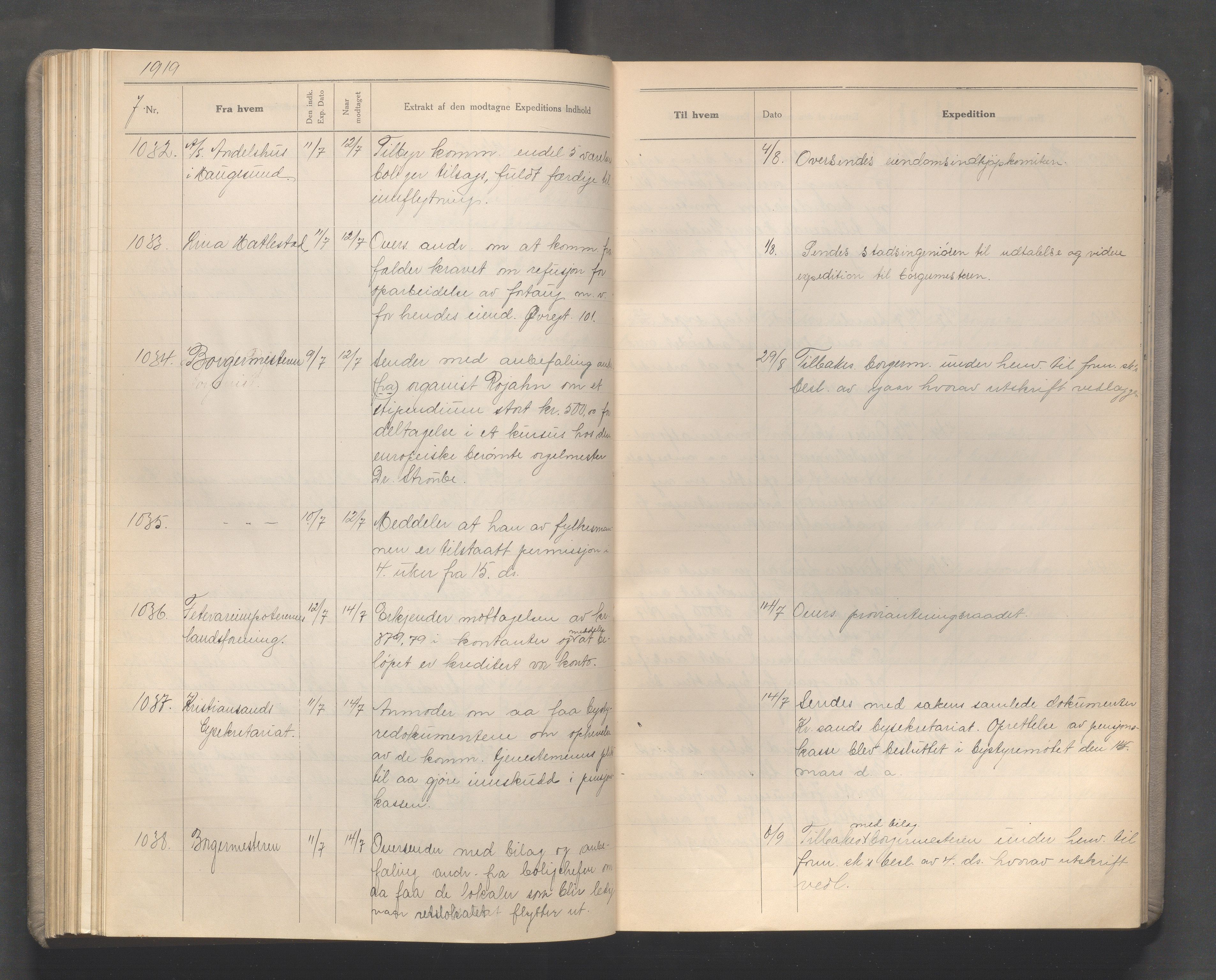 Haugesund kommune - Formannskapet, IKAR/X-0001/C/L0009: Journal, 1919-1920, s. 62