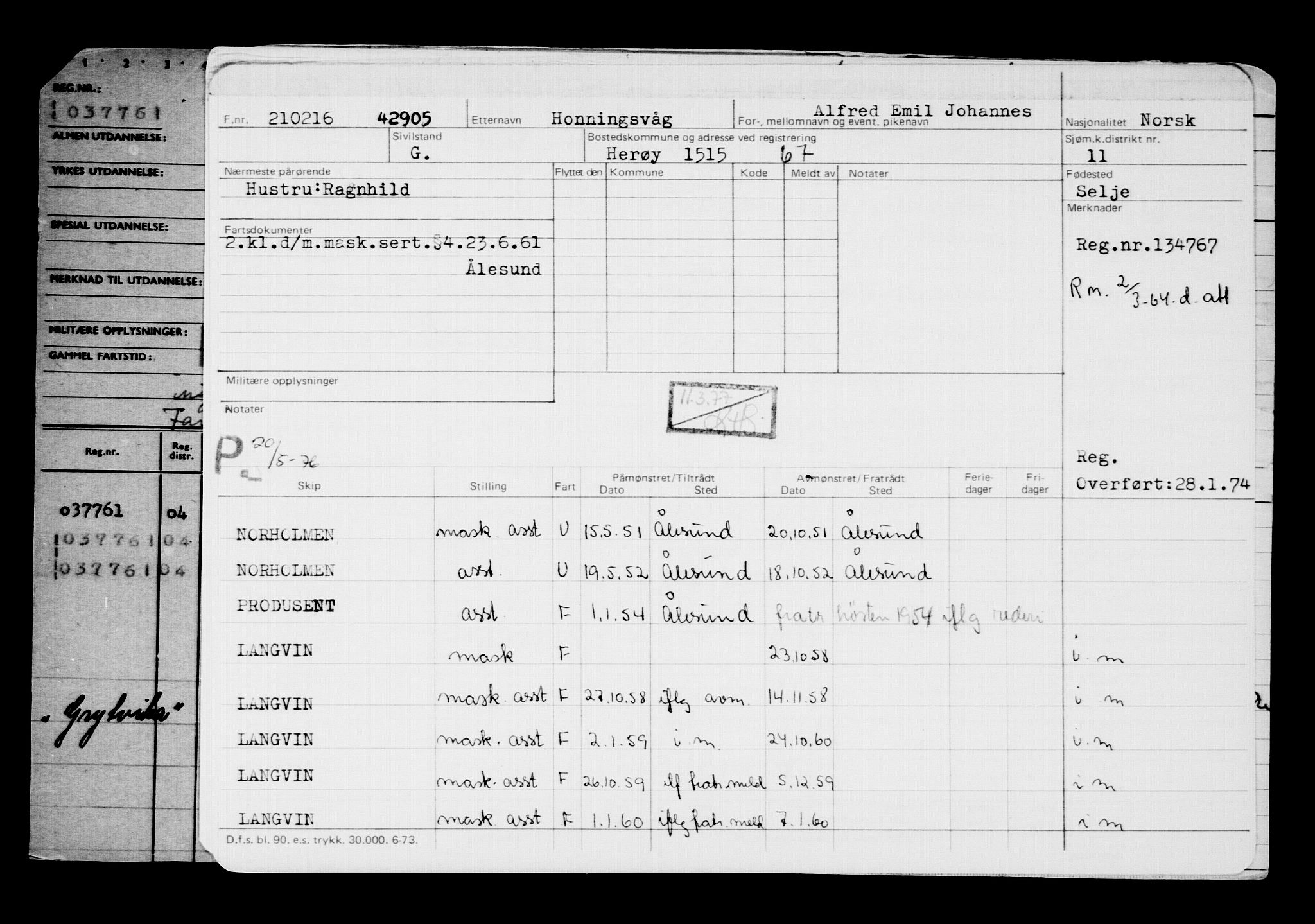 Direktoratet for sjømenn, AV/RA-S-3545/G/Gb/L0137: Hovedkort, 1916, s. 3