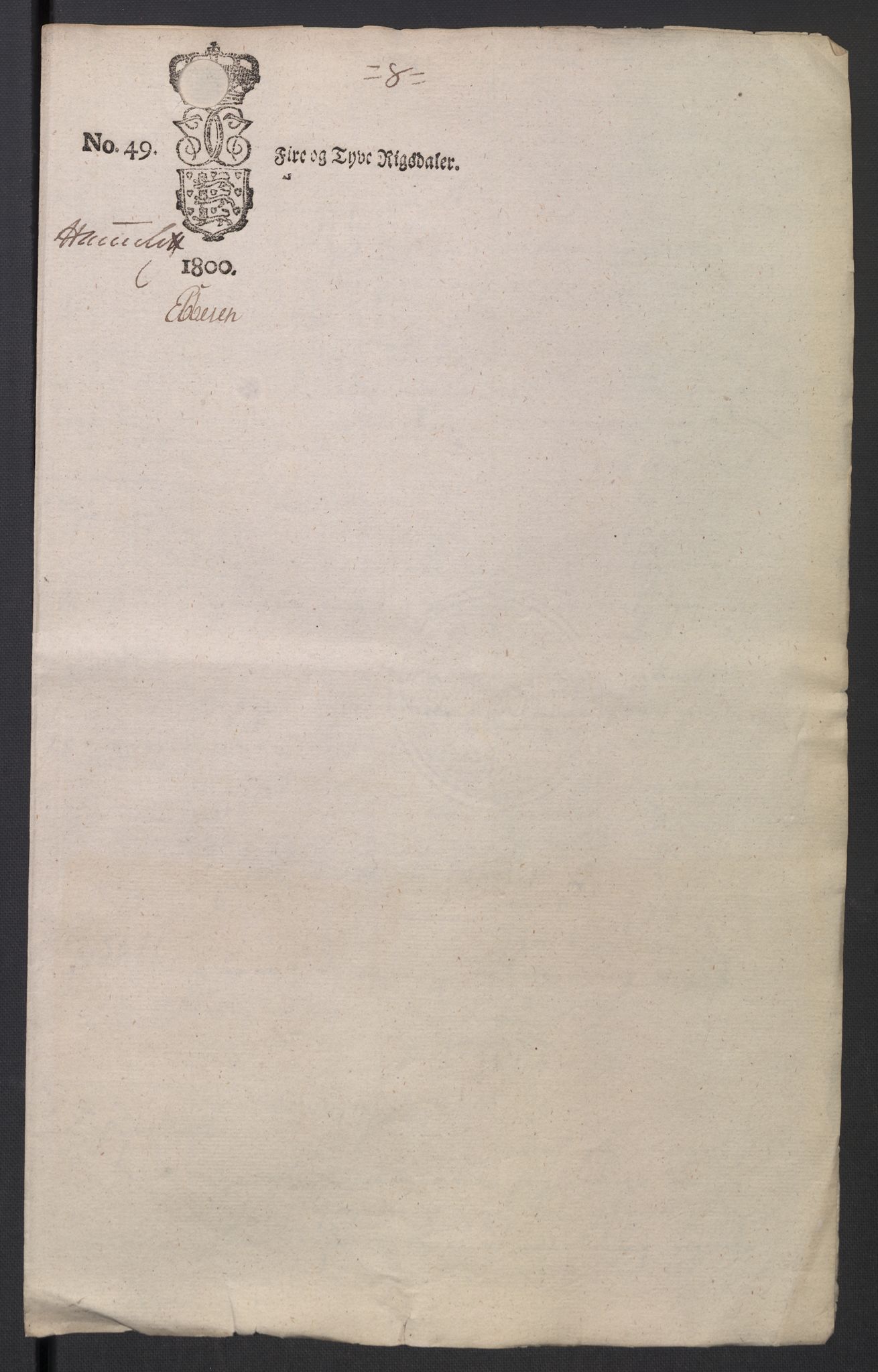 Danske Kanselli 1800-1814, RA/EA-3024/K/Kk/Kka/Kkac/L0235: Kjøpstadregnskap Øster Risør, 1796-1800, s. 9