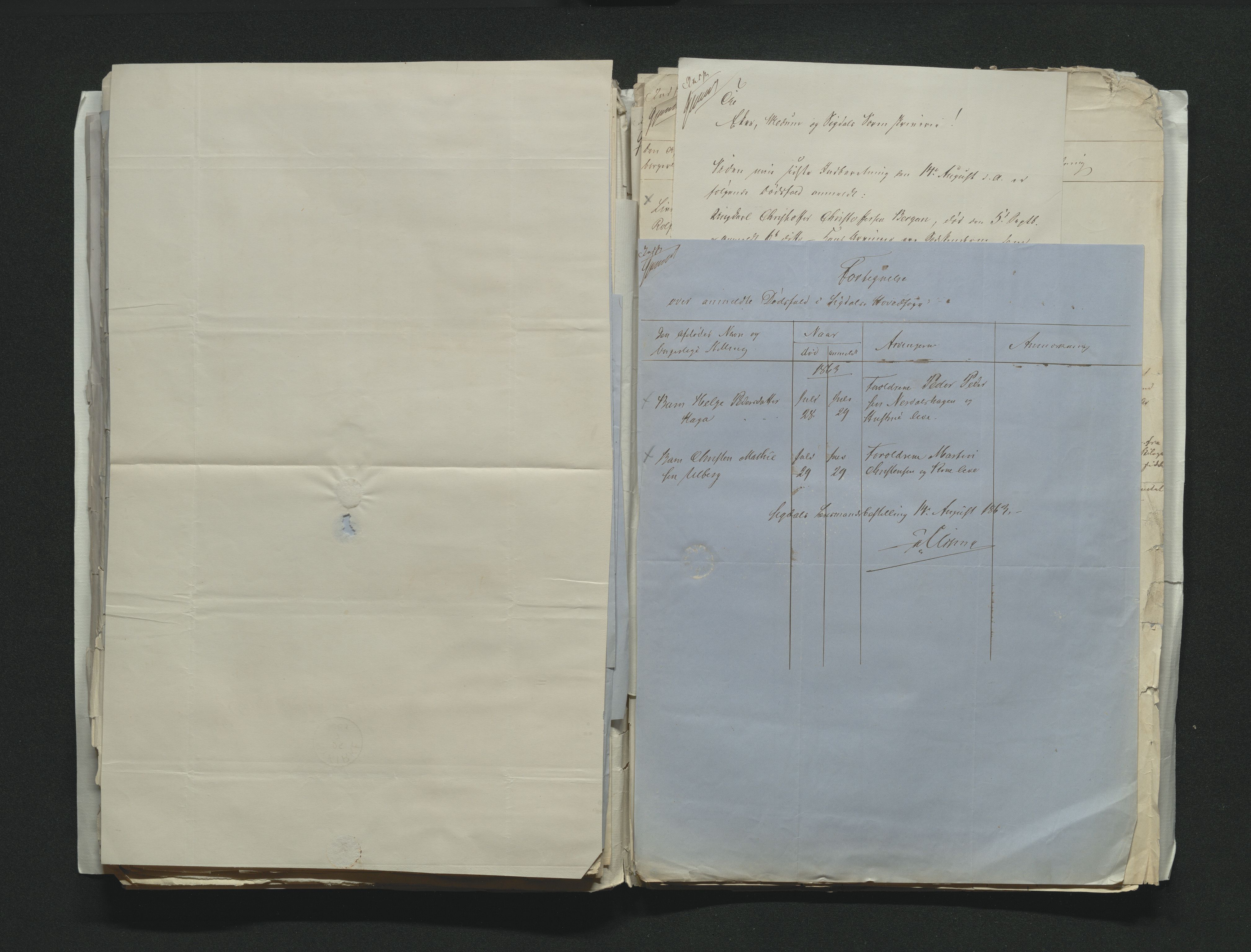 Eiker, Modum og Sigdal sorenskriveri, AV/SAKO-A-123/H/Ha/Hab/L0011: Dødsfallsmeldinger, 1862-1865, s. 279