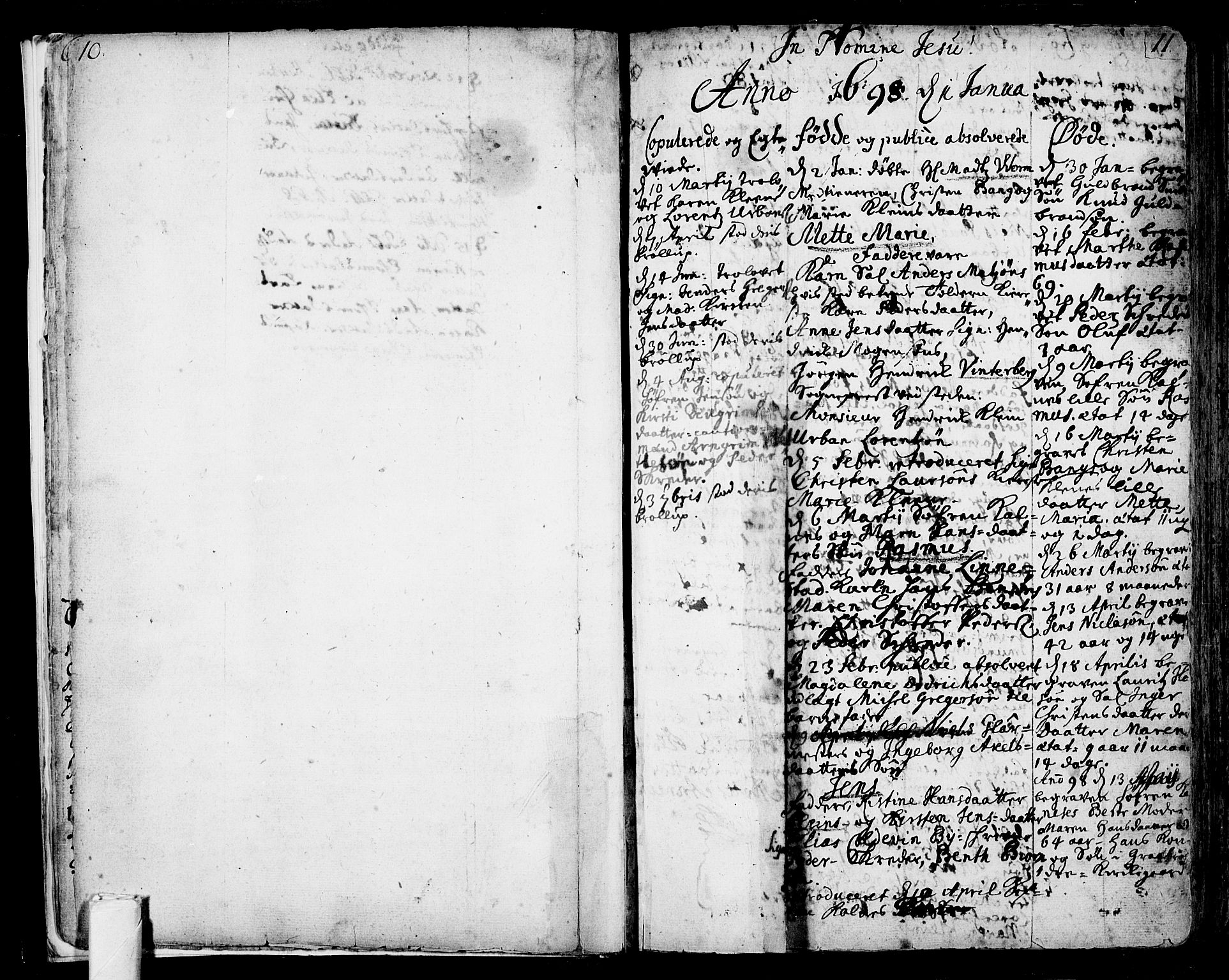 Tønsberg kirkebøker, AV/SAKO-A-330/F/Fb/L0001: Ministerialbok nr. II 1, 1690-1796, s. 10-11