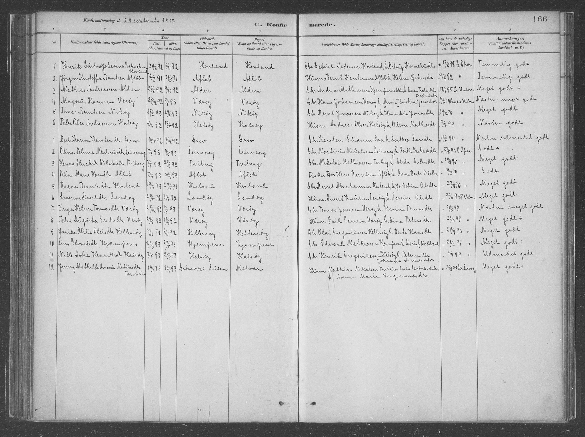 Askvoll sokneprestembete, AV/SAB-A-79501/H/Haa/Haac/L0001: Ministerialbok nr. C  1, 1879-1922, s. 166