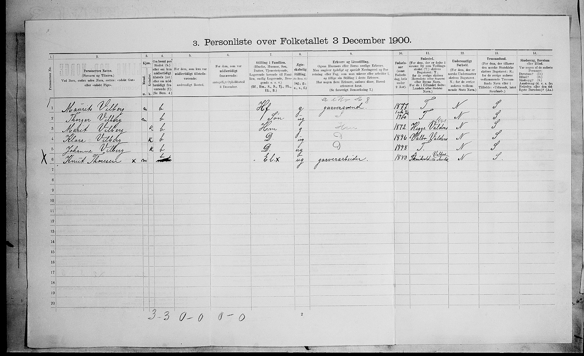 SAH, Folketelling 1900 for 0502 Gjøvik kjøpstad, 1900, s. 1203