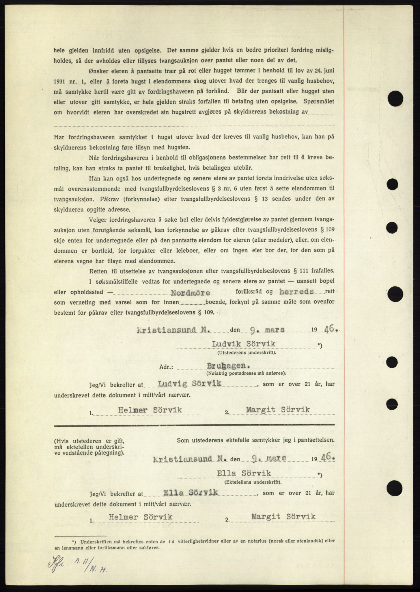 Nordmøre sorenskriveri, AV/SAT-A-4132/1/2/2Ca: Pantebok nr. B93b, 1946-1946, Dagboknr: 368/1946