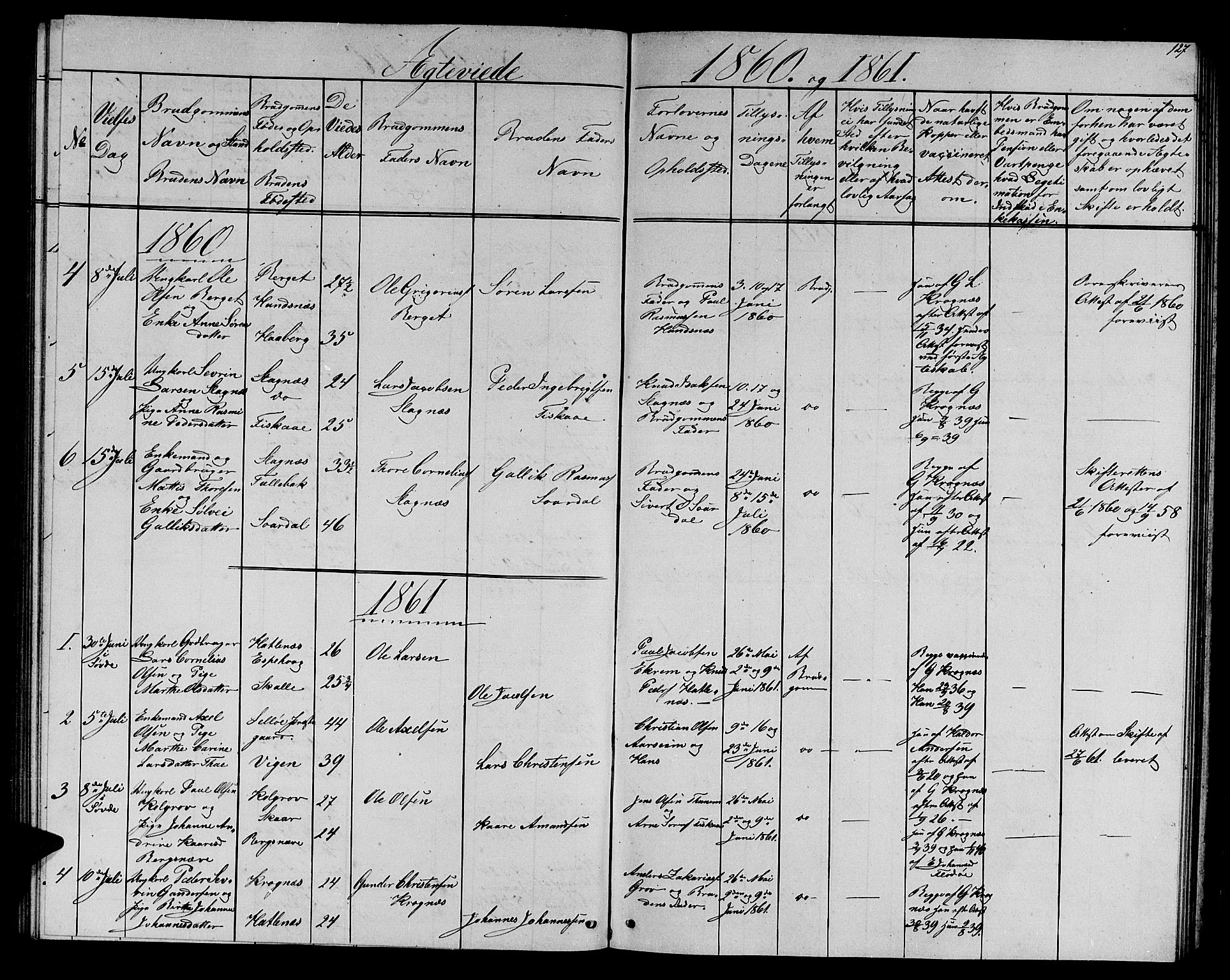 Ministerialprotokoller, klokkerbøker og fødselsregistre - Møre og Romsdal, SAT/A-1454/501/L0015: Klokkerbok nr. 501C01, 1854-1867, s. 127