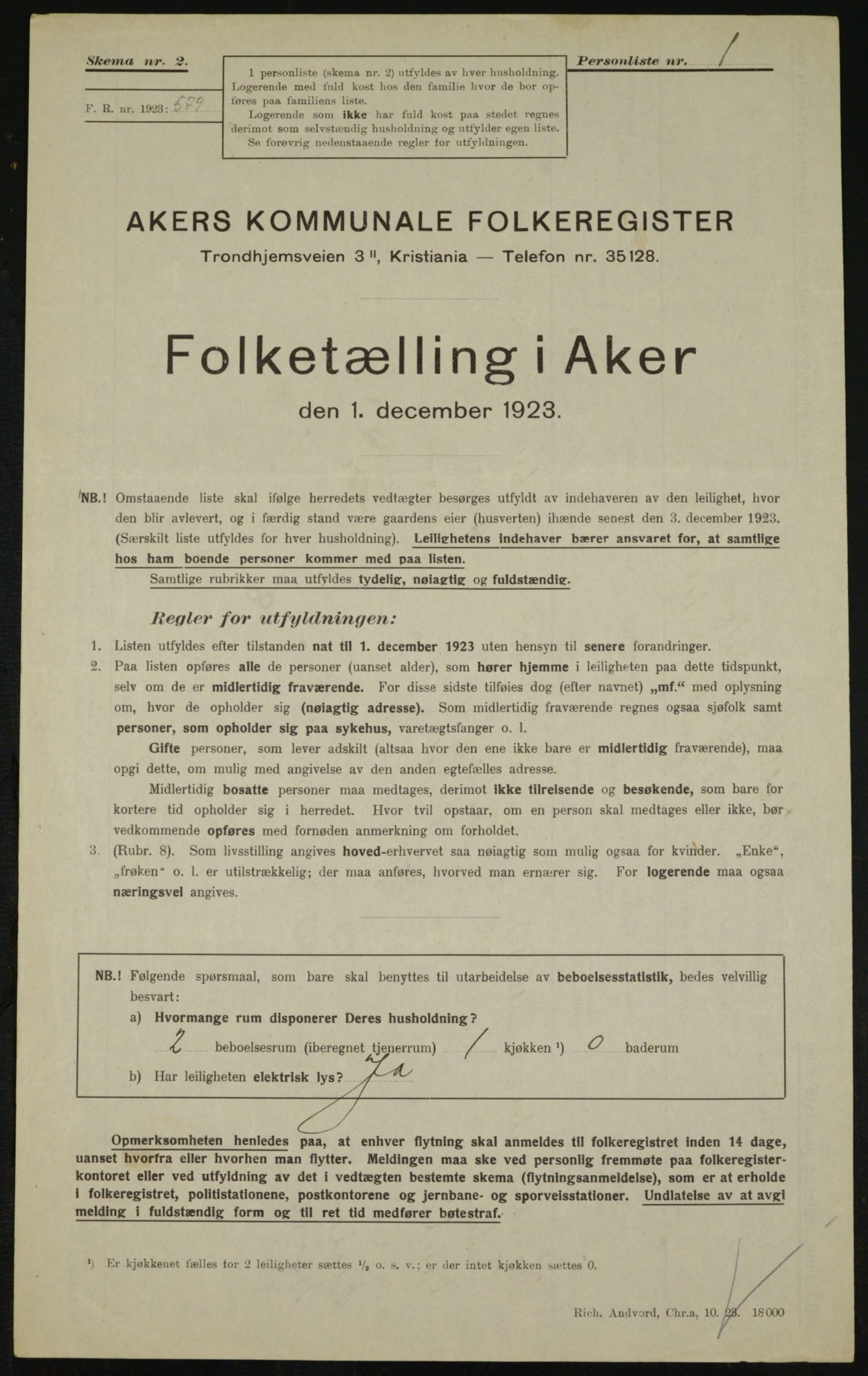 , Kommunal folketelling 1.12.1923 for Aker, 1923, s. 26070