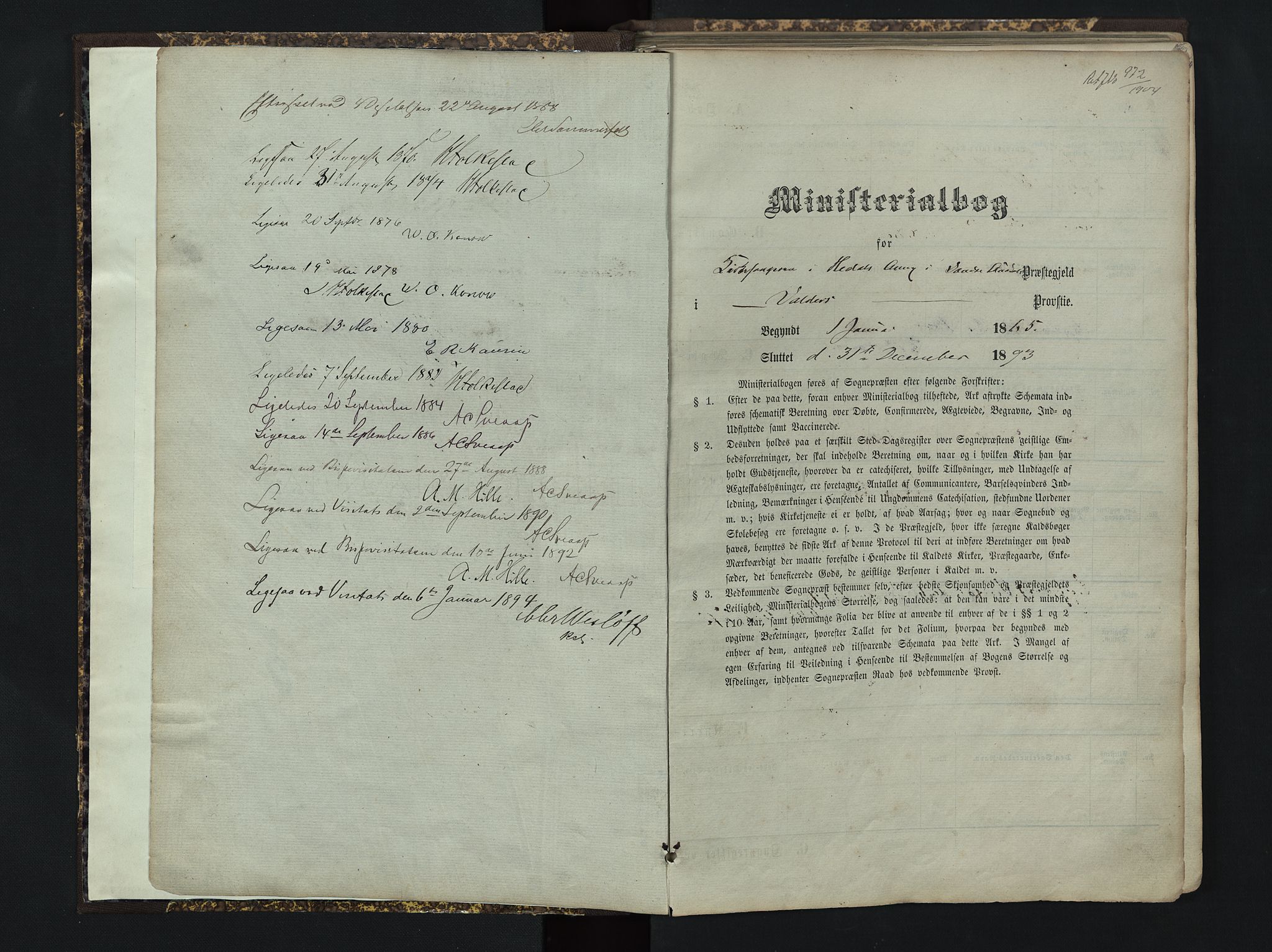 Sør-Aurdal prestekontor, AV/SAH-PREST-128/H/Ha/Hab/L0004: Klokkerbok nr. 4, 1865-1893
