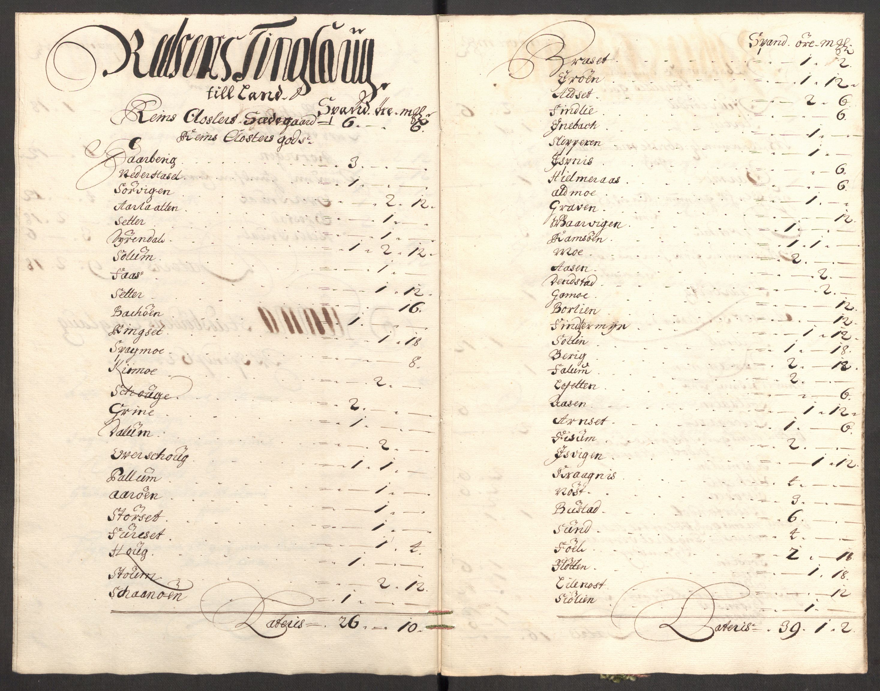 Rentekammeret inntil 1814, Reviderte regnskaper, Fogderegnskap, RA/EA-4092/R57/L3852: Fogderegnskap Fosen, 1697, s. 125