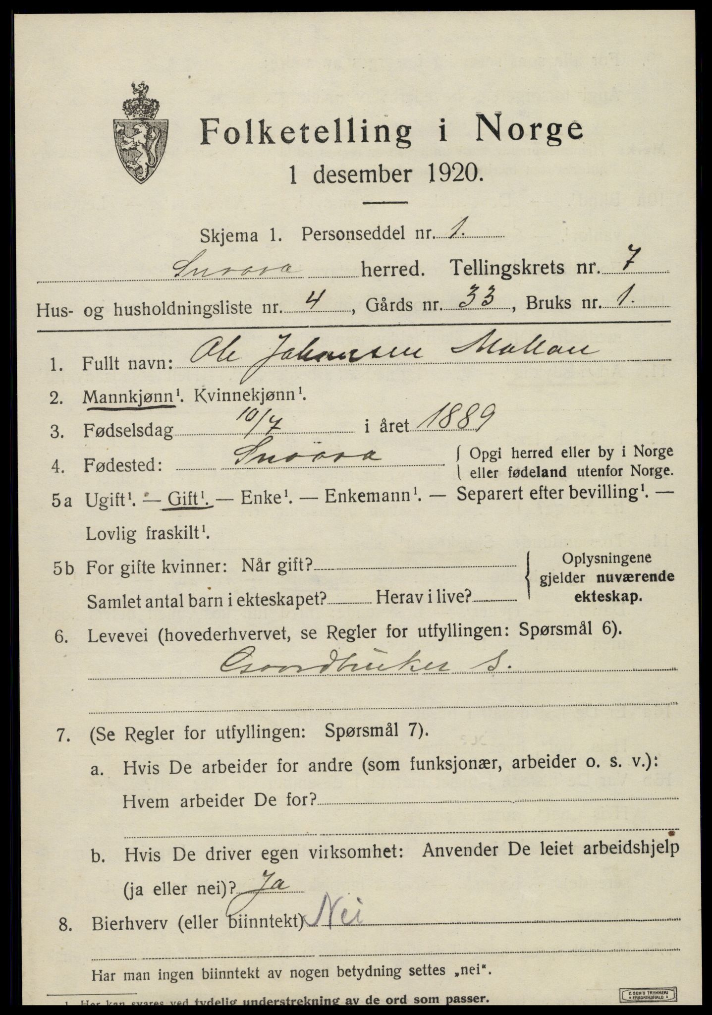SAT, Folketelling 1920 for 1736 Snåsa herred, 1920, s. 2946