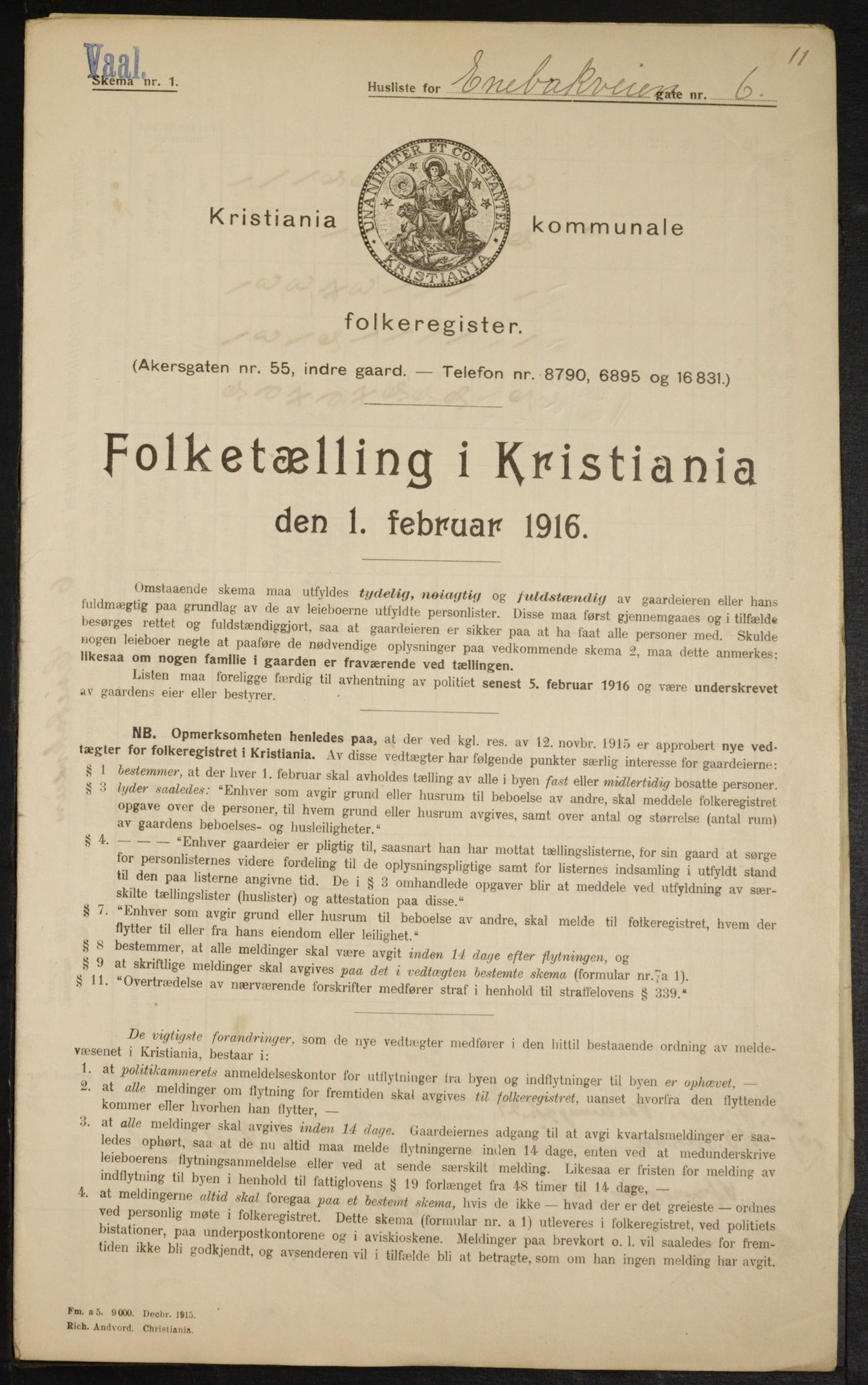 OBA, Kommunal folketelling 1.2.1916 for Kristiania, 1916, s. 21368