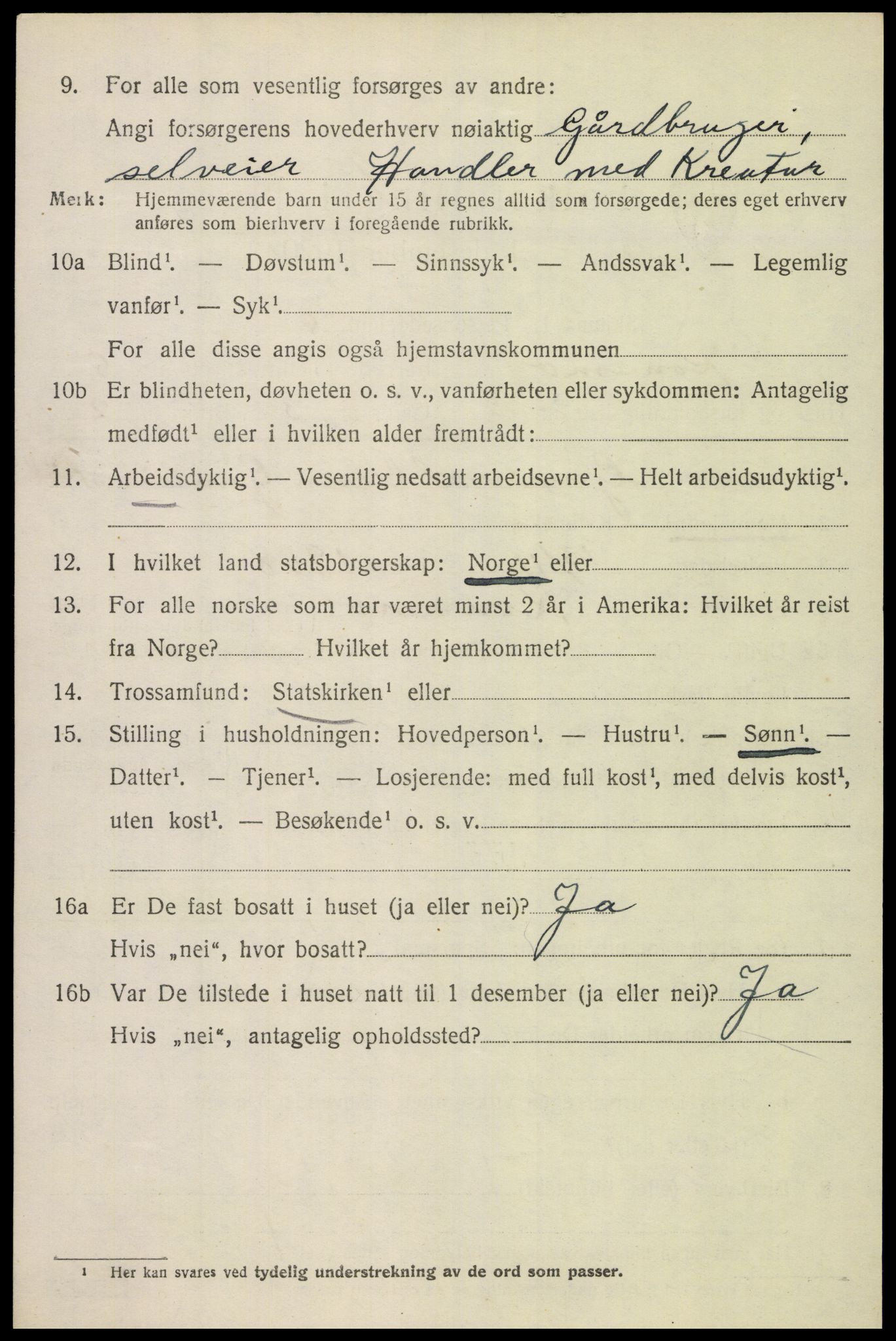 SAK, Folketelling 1920 for 1027 Konsmo herred, 1920, s. 1291