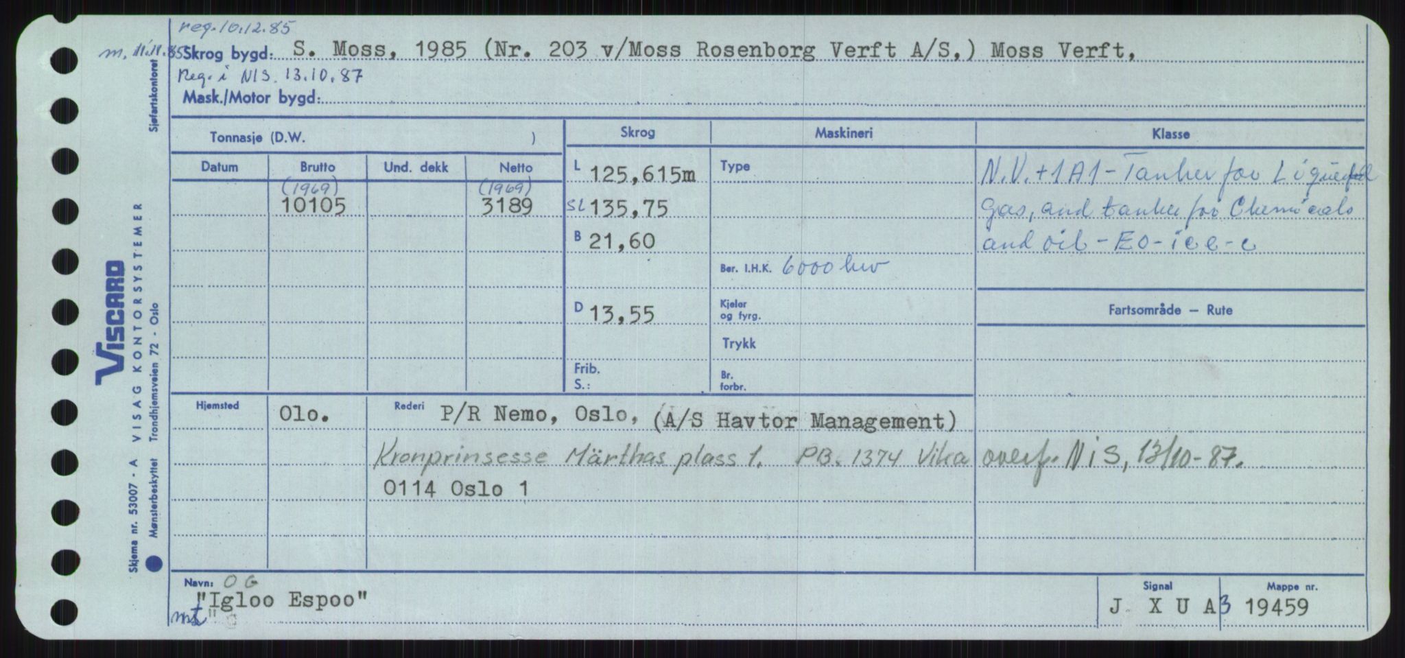 Sjøfartsdirektoratet med forløpere, Skipsmålingen, RA/S-1627/H/Ha/L0003/0001: Fartøy, Hilm-Mar / Fartøy, Hilm-Kol, s. 285