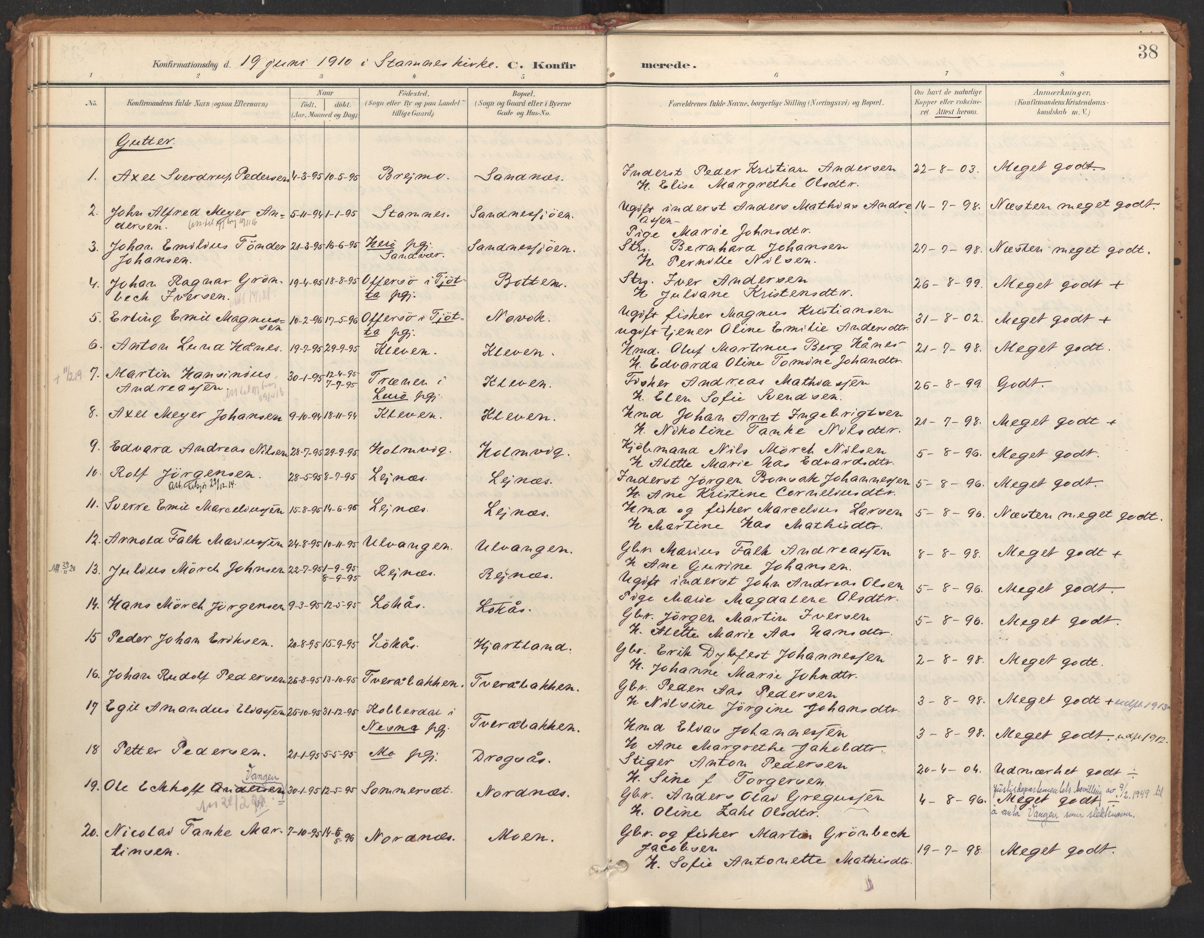 Ministerialprotokoller, klokkerbøker og fødselsregistre - Nordland, AV/SAT-A-1459/831/L0472: Ministerialbok nr. 831A03, 1897-1912, s. 38