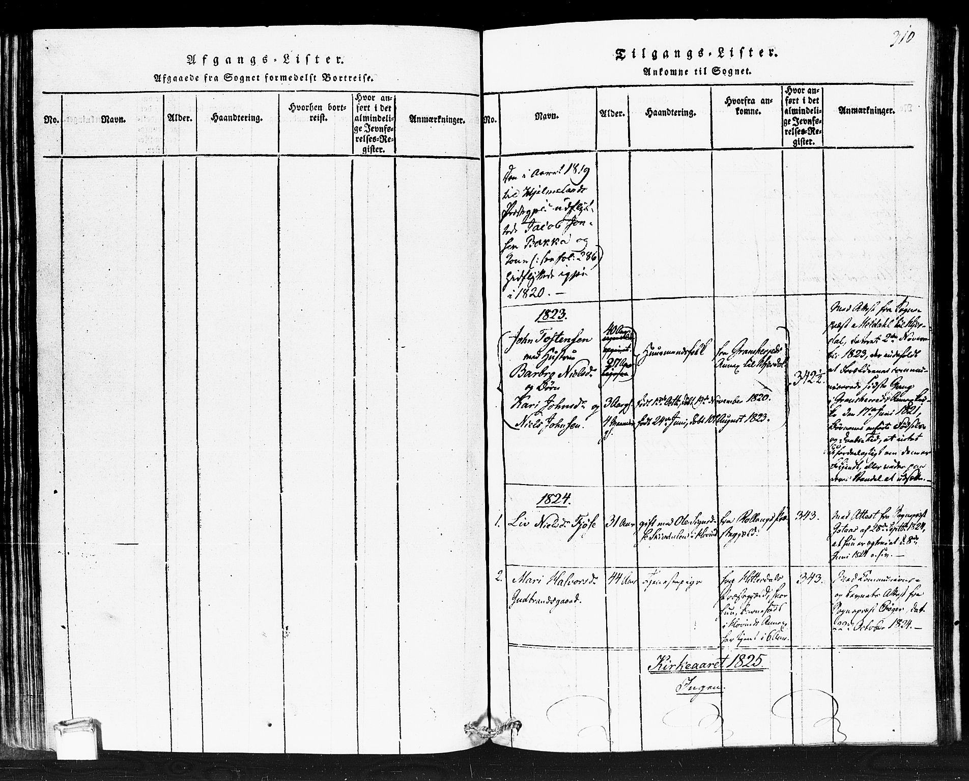 Gransherad kirkebøker, AV/SAKO-A-267/F/Fb/L0002: Ministerialbok nr. II 2, 1815-1843, s. 310