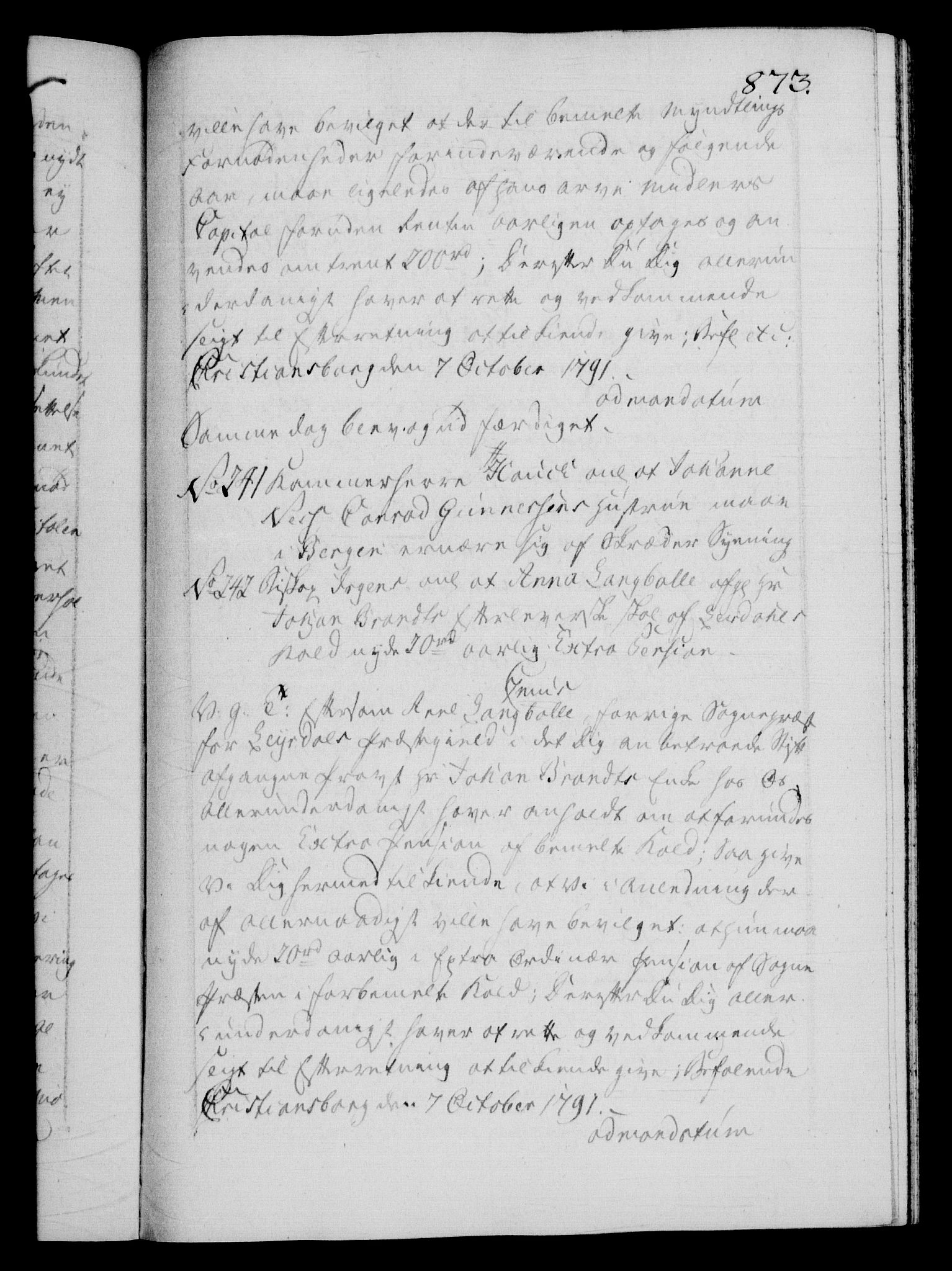 Danske Kanselli 1572-1799, AV/RA-EA-3023/F/Fc/Fca/Fcab/L0044: Norske tegnelser, 1787-1791, s. 873a
