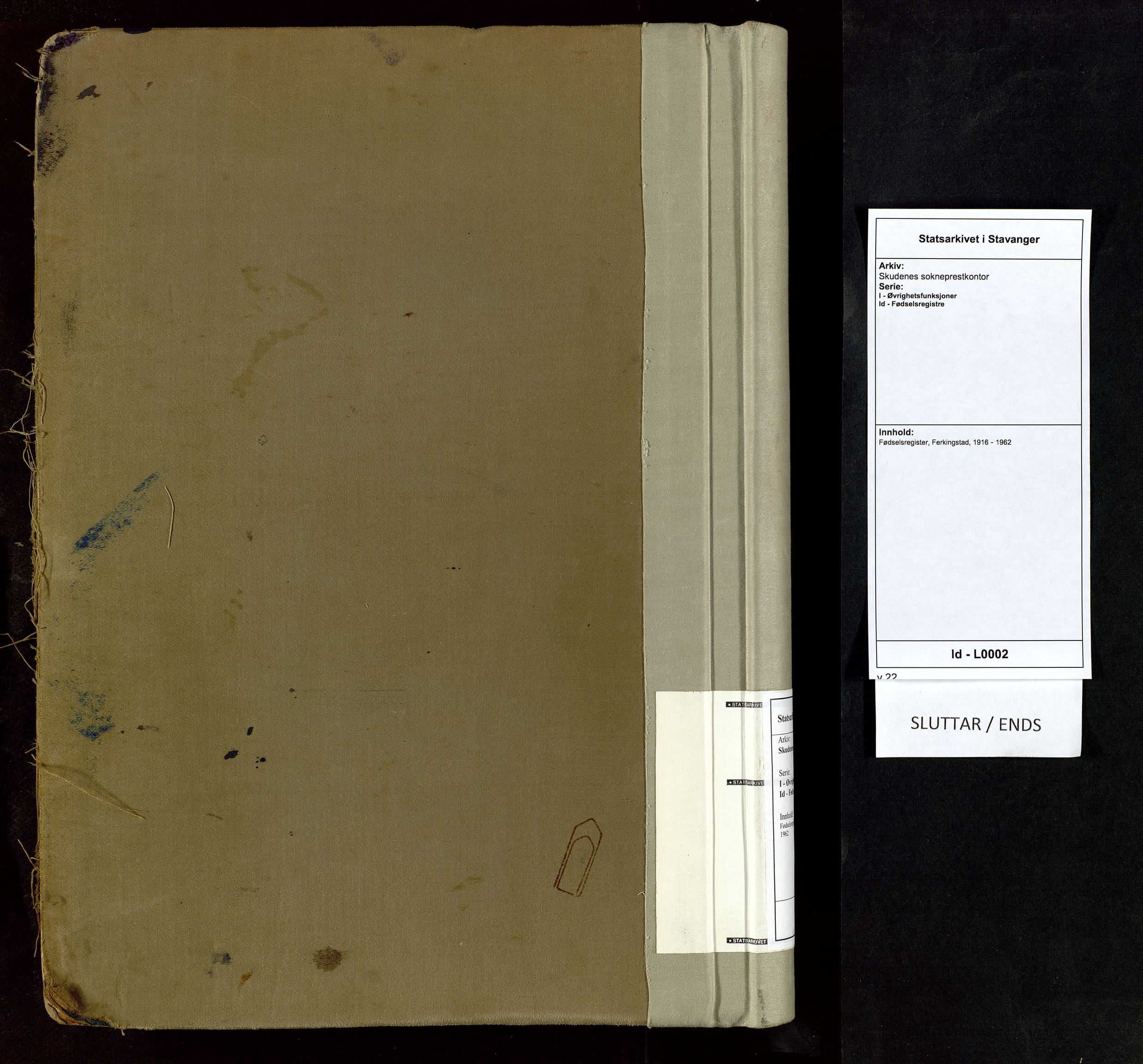Skudenes sokneprestkontor, AV/SAST-A -101849/I/Id/L0002: Fødselsregister nr. 2, 1916-1962
