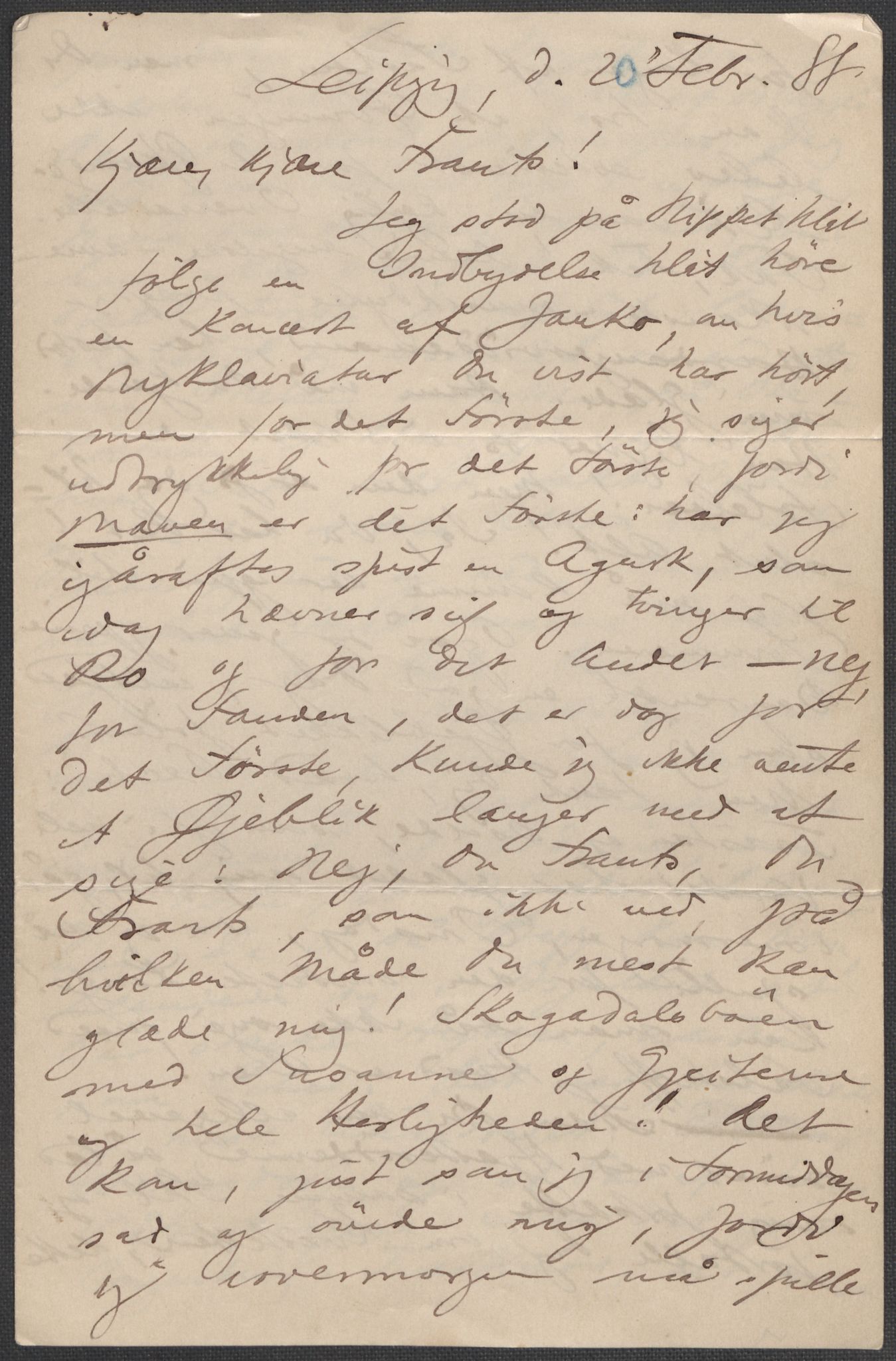 Beyer, Frants, RA/PA-0132/F/L0001: Brev fra Edvard Grieg til Frantz Beyer og "En del optegnelser som kan tjene til kommentar til brevene" av Marie Beyer, 1872-1907, s. 262