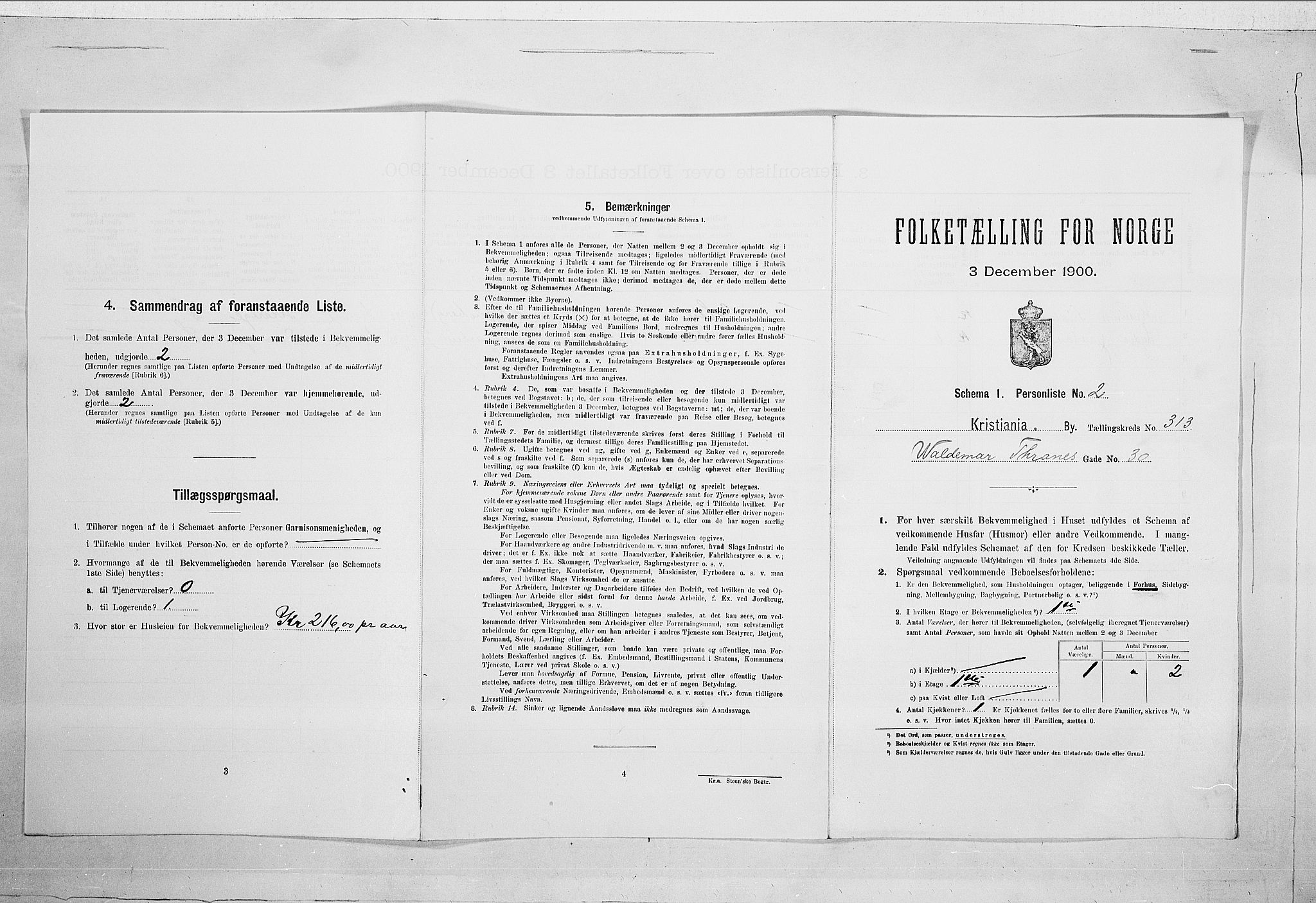 SAO, Folketelling 1900 for 0301 Kristiania kjøpstad, 1900, s. 110491