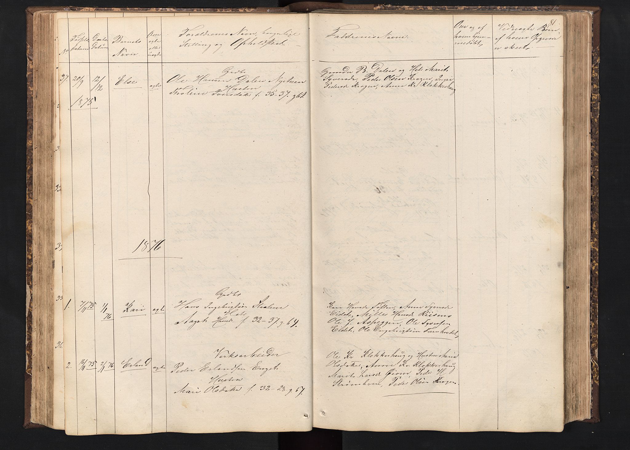 Alvdal prestekontor, AV/SAH-PREST-060/H/Ha/Hab/L0001: Klokkerbok nr. 1, 1857-1893, s. 81