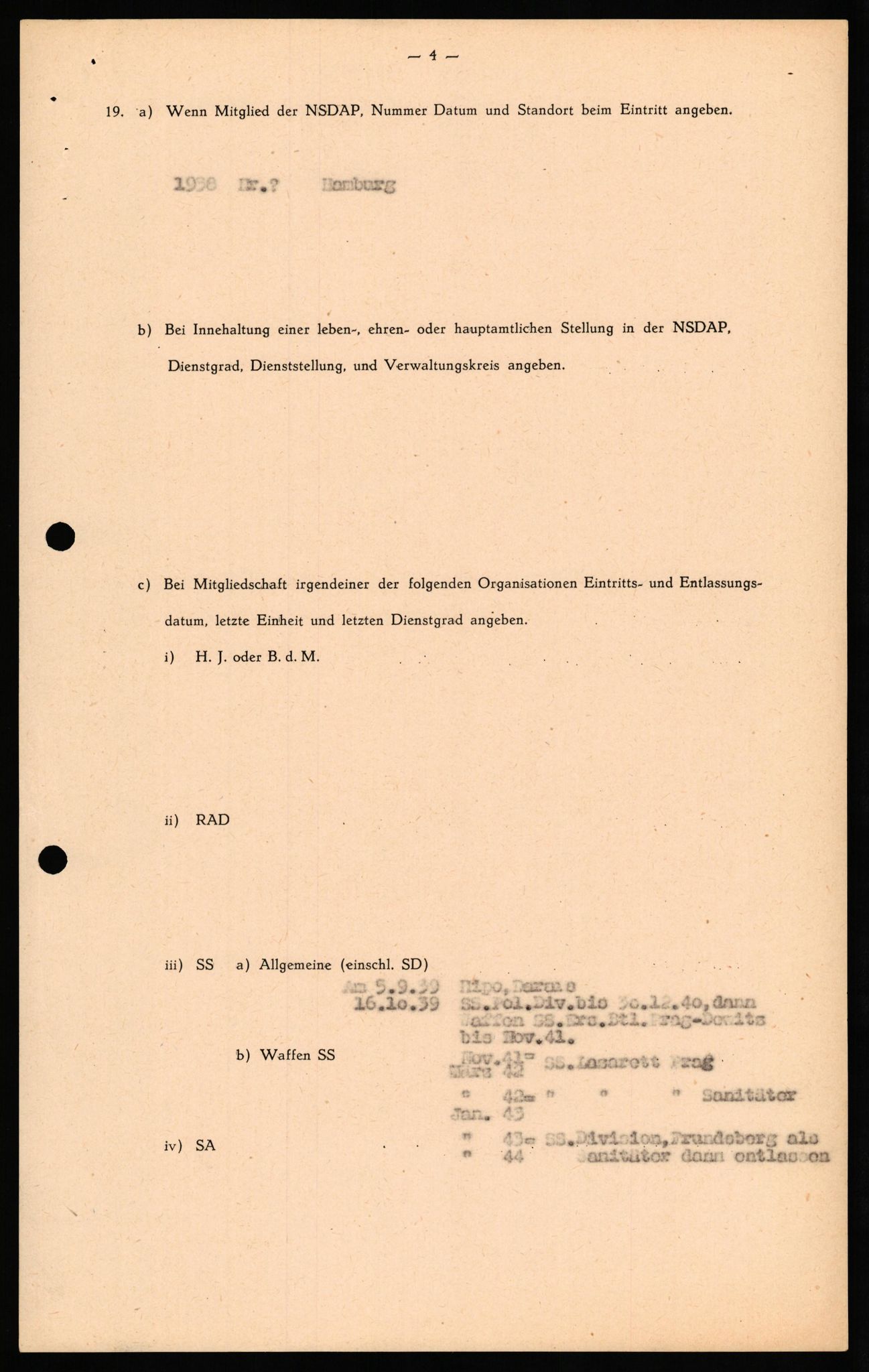 Forsvaret, Forsvarets overkommando II, AV/RA-RAFA-3915/D/Db/L0030: CI Questionaires. Tyske okkupasjonsstyrker i Norge. Tyskere., 1945-1946, s. 443