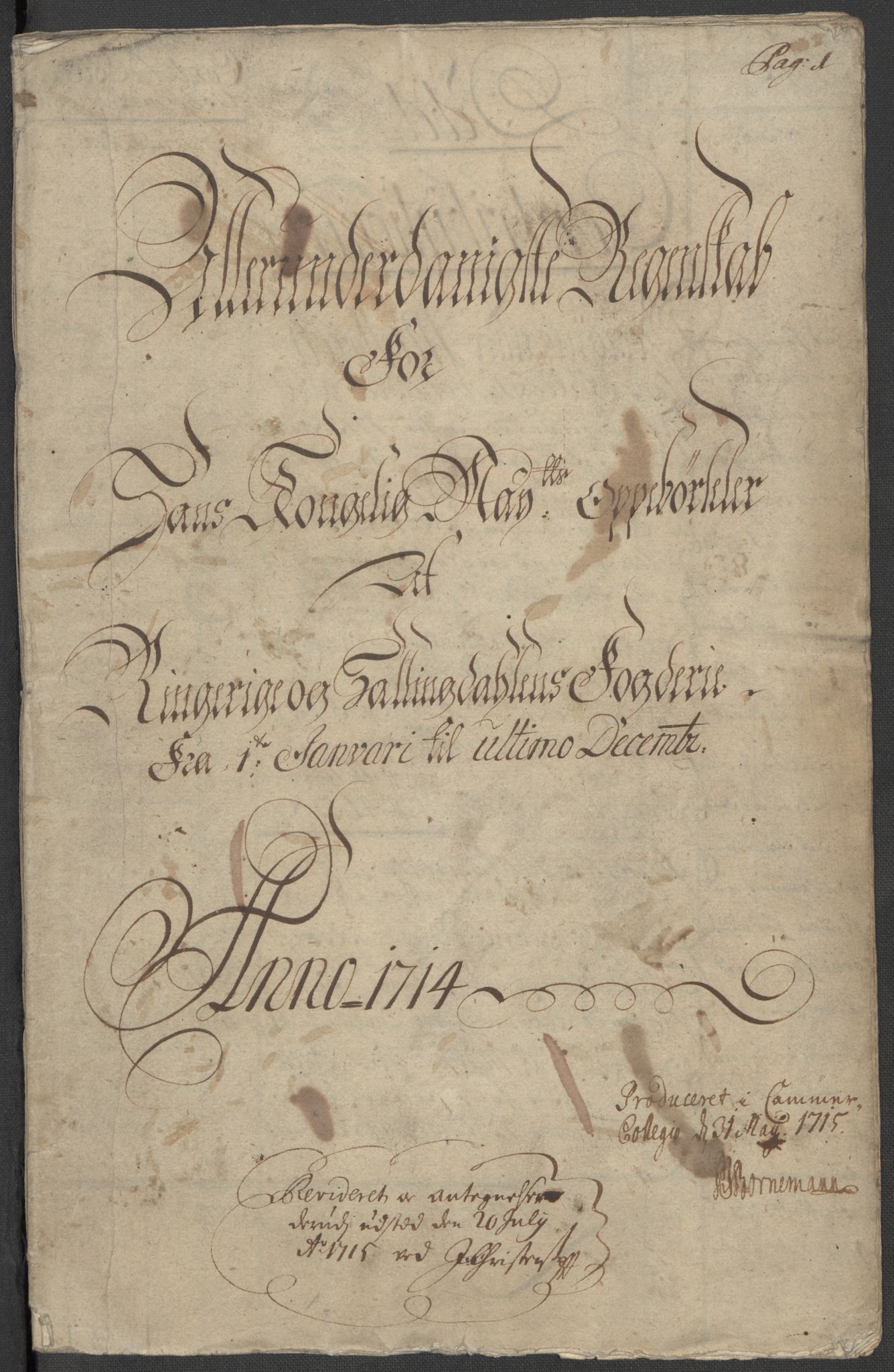 Rentekammeret inntil 1814, Reviderte regnskaper, Fogderegnskap, AV/RA-EA-4092/R23/L1471: Fogderegnskap Ringerike og Hallingdal, 1713-1714, s. 349