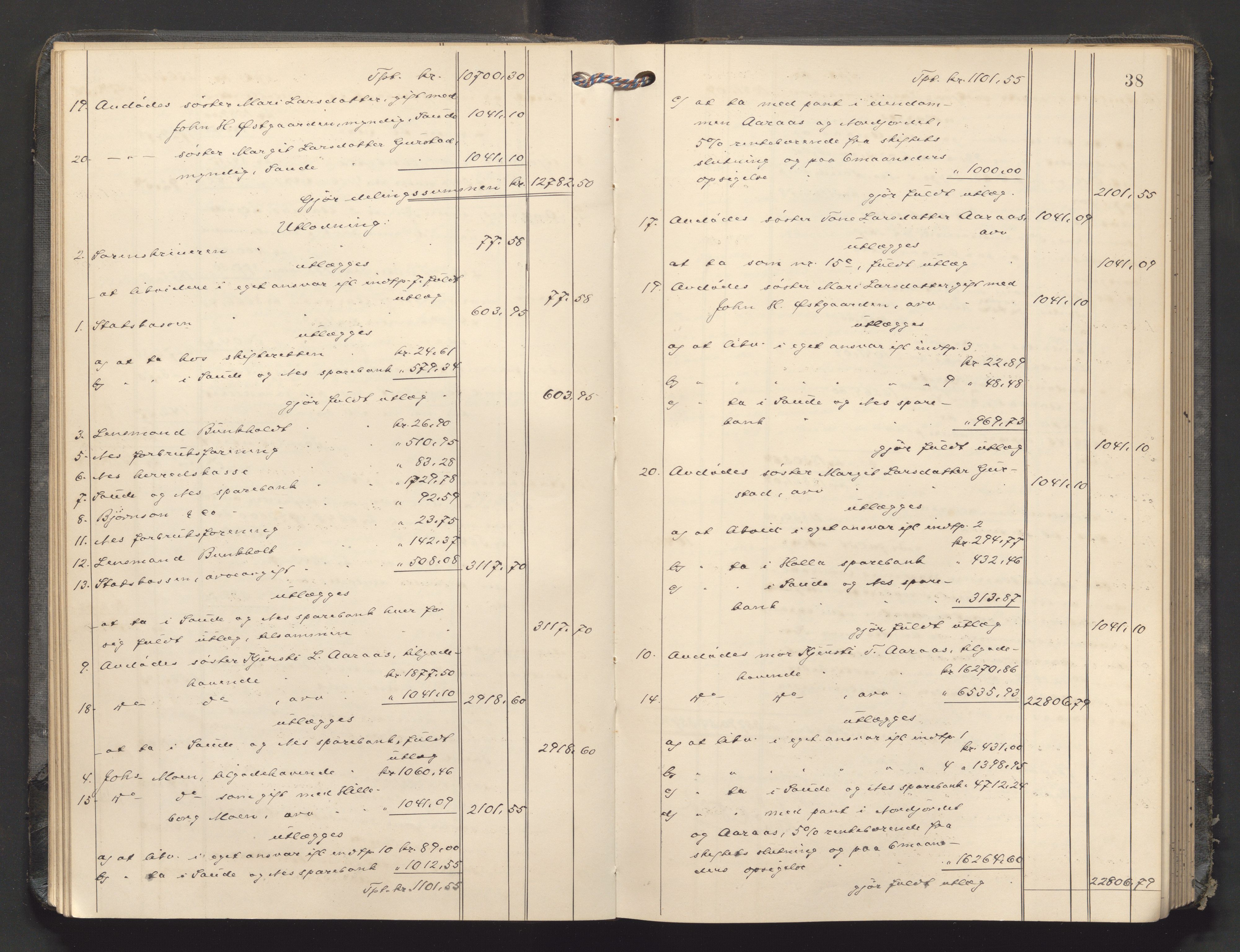Nedre Telemark sorenskriveri, AV/SAKO-A-135/H/Hb/Hbe/L0008: Skifteutlodningsprotokoll, 1916-1922, s. 37b-38a
