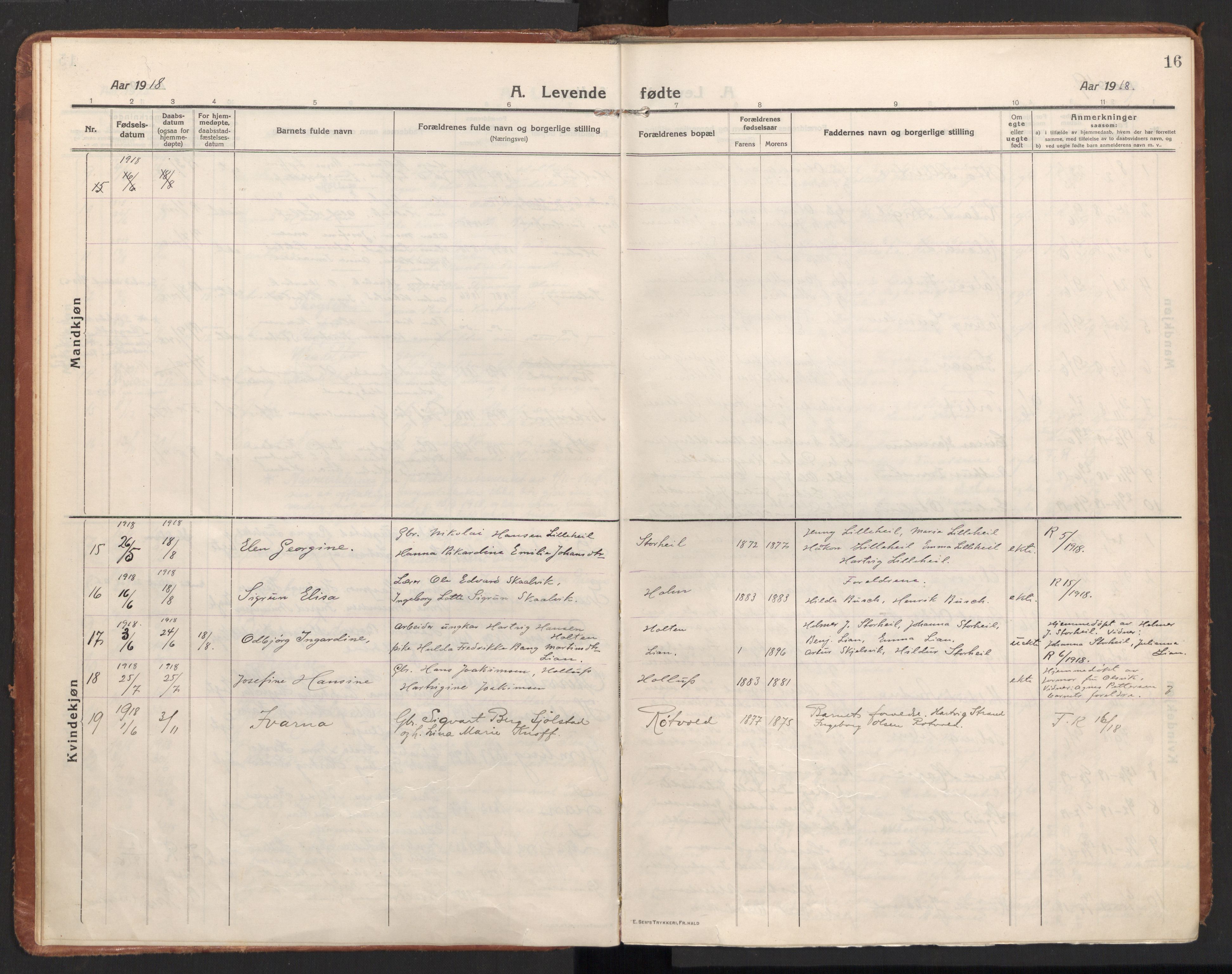 Ministerialprotokoller, klokkerbøker og fødselsregistre - Nordland, SAT/A-1459/811/L0168: Ministerialbok nr. 811A05, 1914-1932, s. 16