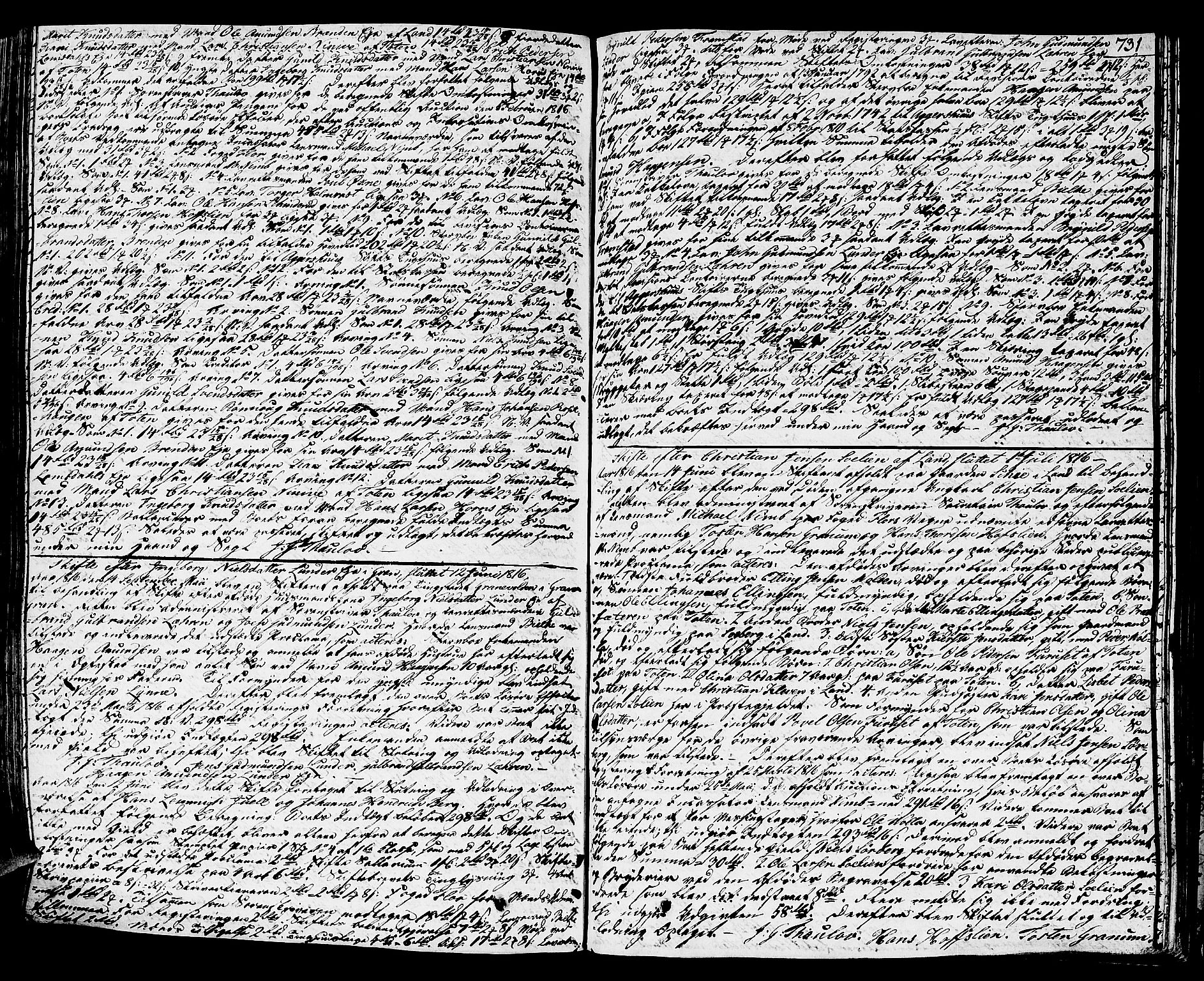Hadeland og Land tingrett, SAH/TING-010/J/Ja/L0001: Skifteprotokoll, 1802-1821, s. 730b-731a