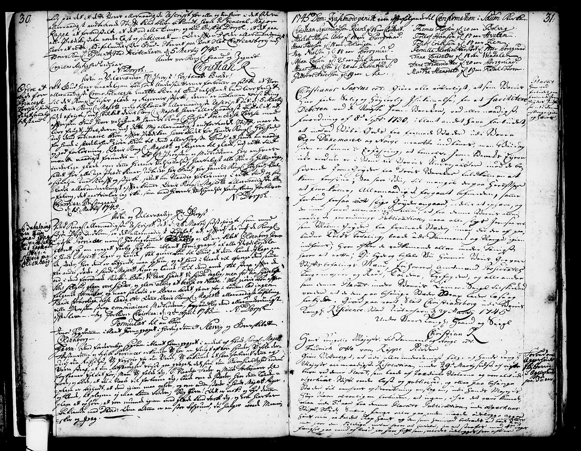 Solum sokneprestkontor, AV/SAKO-A-305/A/Aa/L0002: Annen kirkebok nr. 2, 1743-1791, s. 30-31